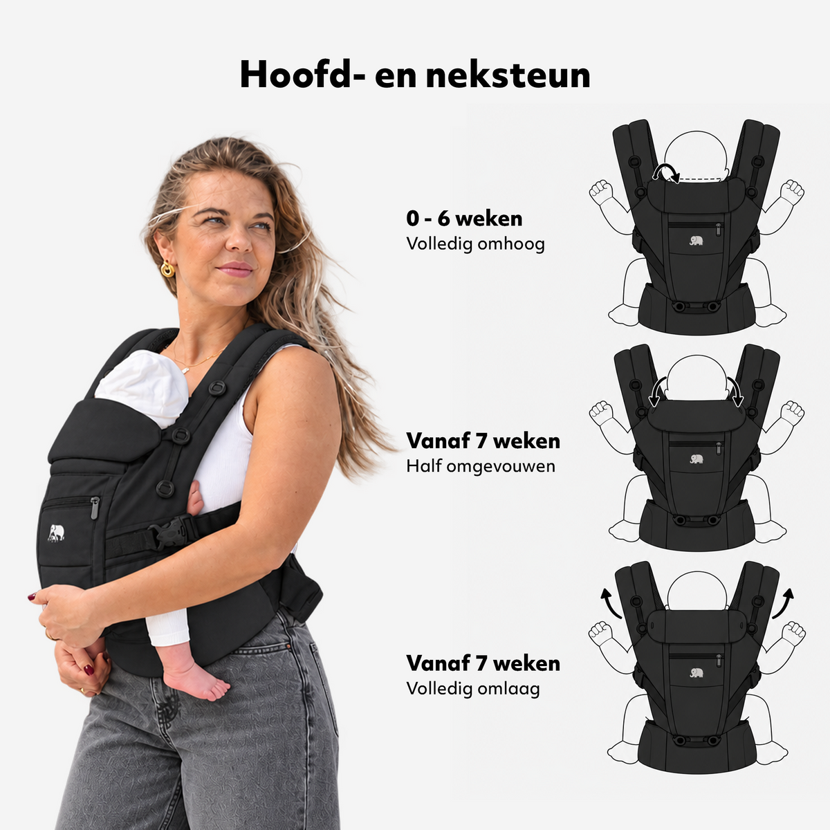 Draagzak 4 in 1 - Zwart