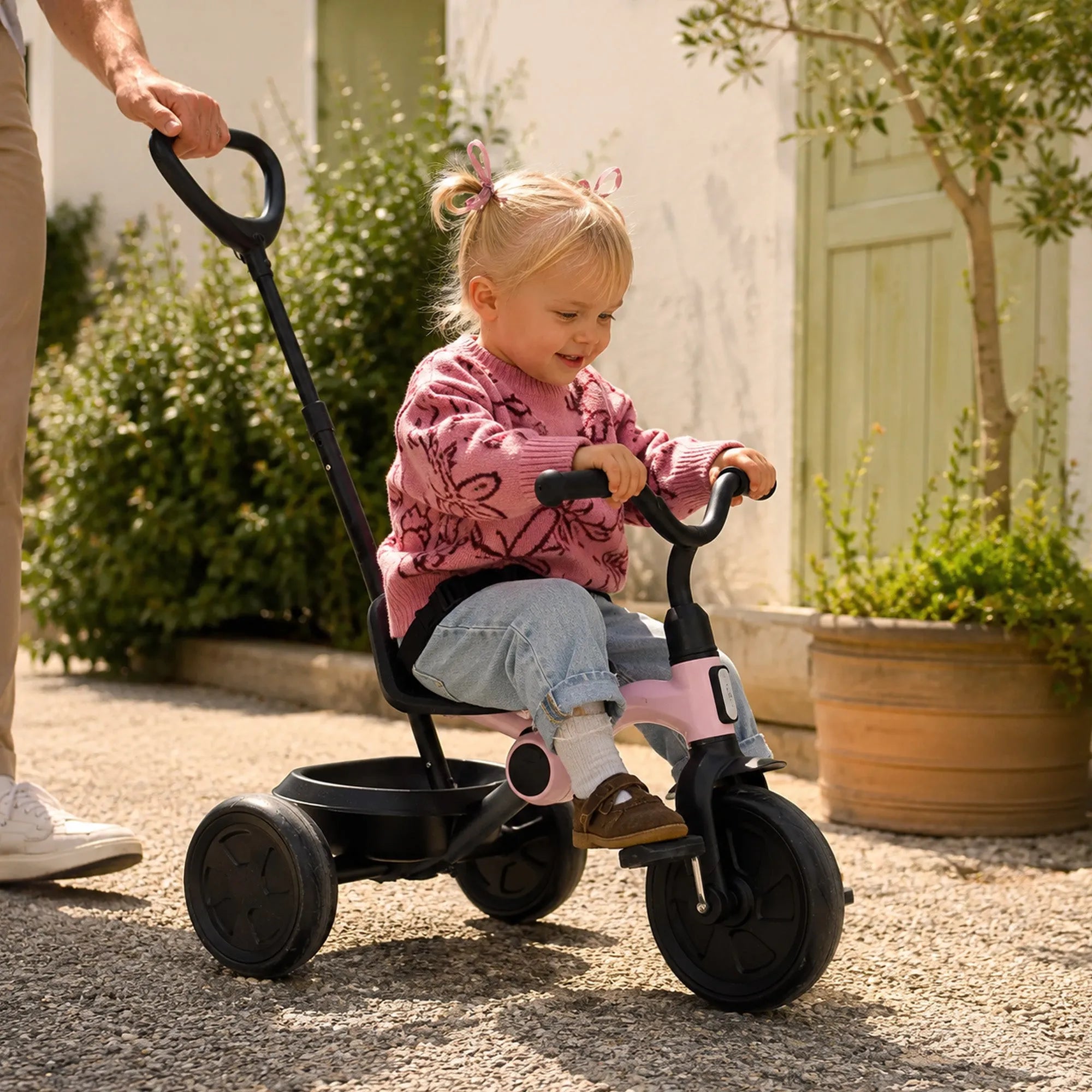Drifter Driewieler met duwstang Roze