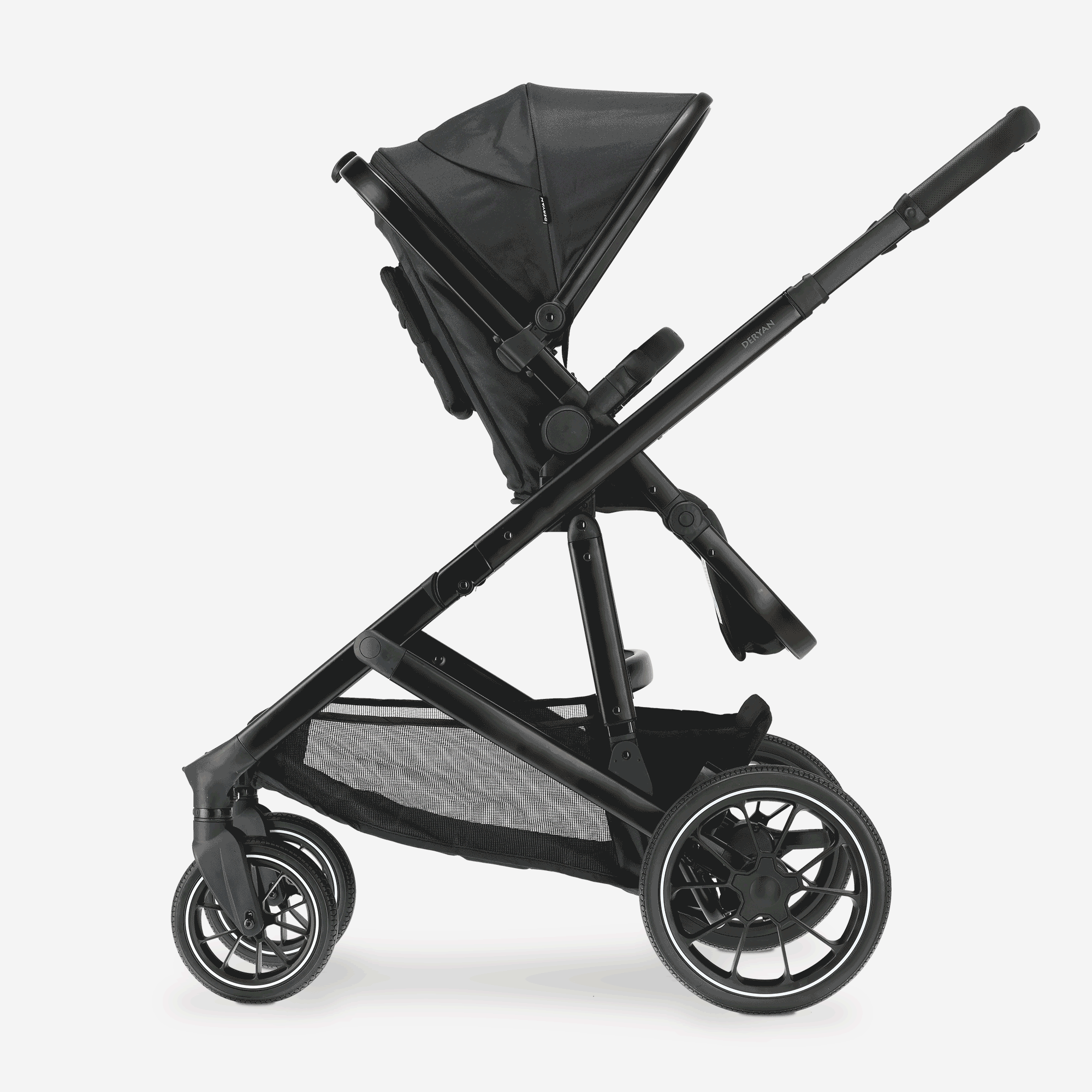 Evy² Duo Kinderwagen Zwart twee zitjes