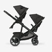 Evy Duo kinderwagen zwart met twee zitjes naast elkaar compact opvouwbaar frame