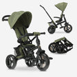 DERYAN Explorer Luxe driewieler groen opvouwbaar met duwstang en voormandje geschikt voor 10-36 maanden