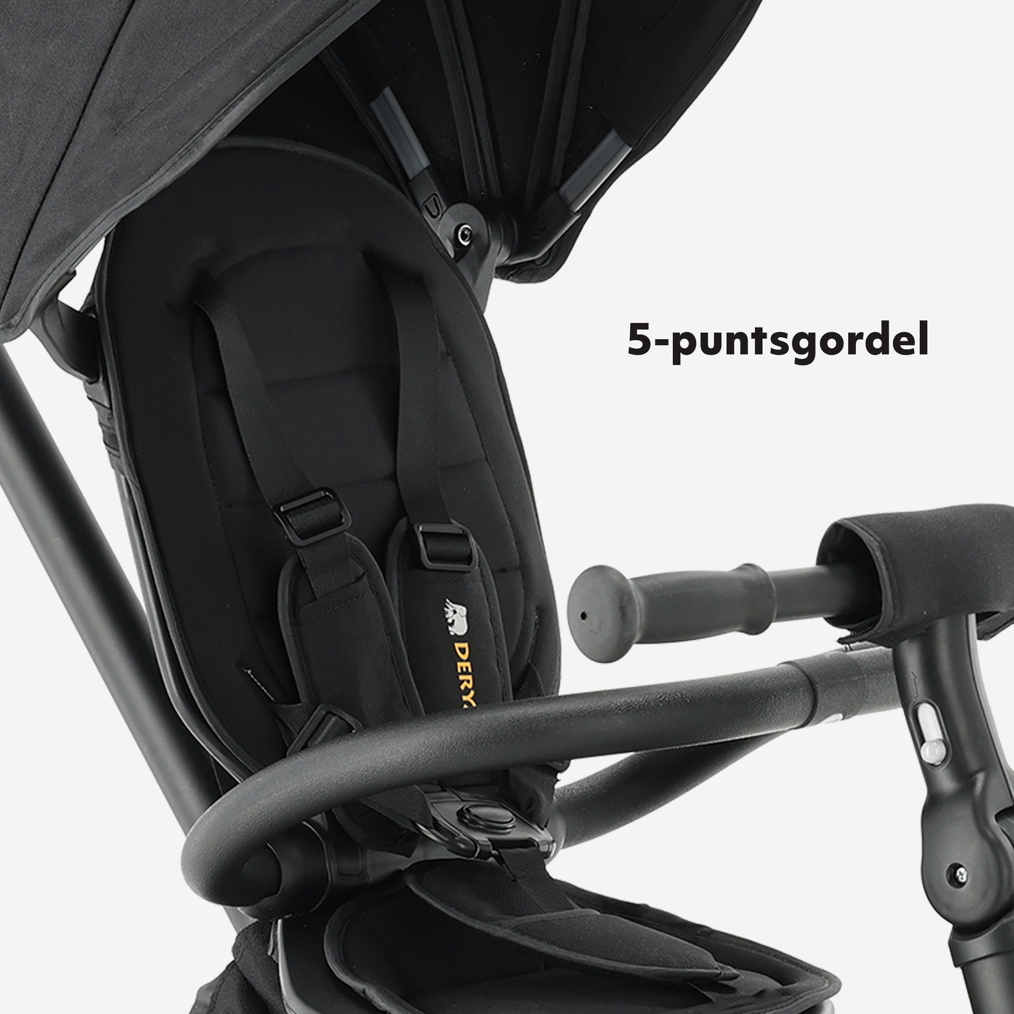Explorer Luxe Driewieler met duwstang - Opvouwbaar met mandje zwart