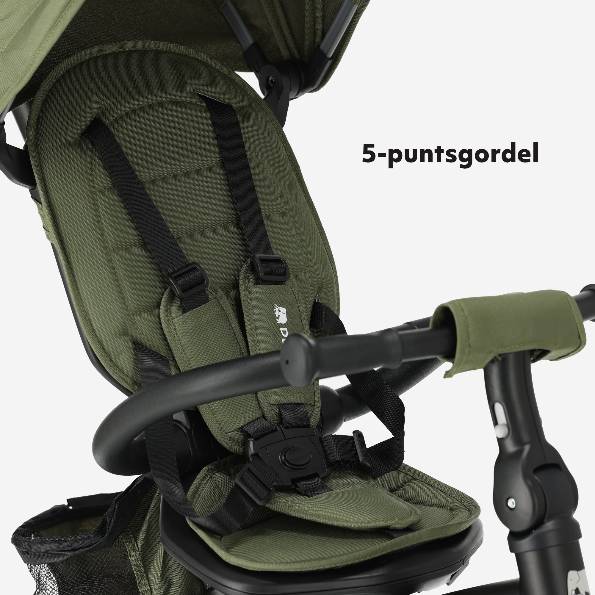 Explorer Luxe Driewieler met duwstang - Opvouwbaar met mandje groen