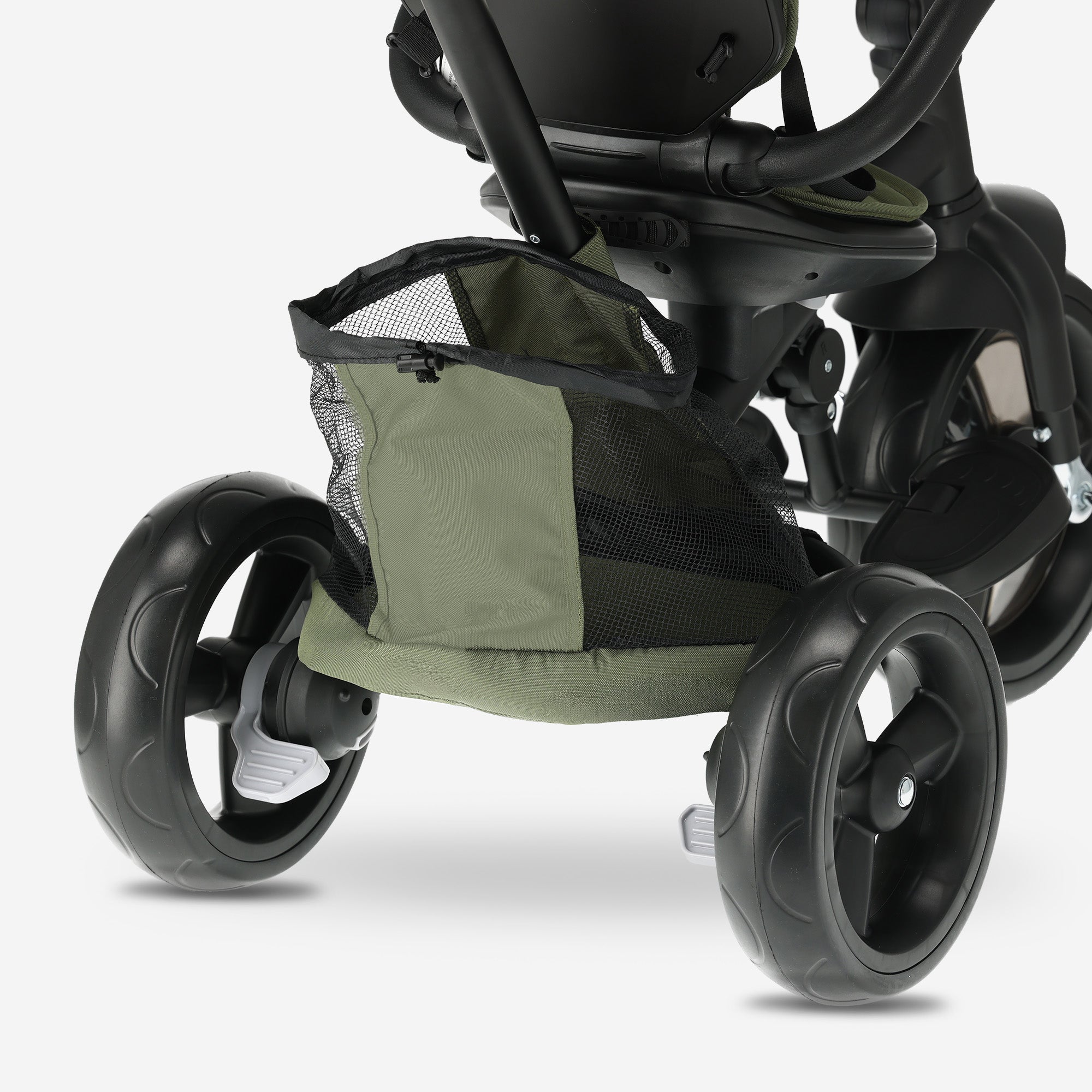 Explorer Luxe Driewieler met duwstang - Opvouwbaar met mandje groen
