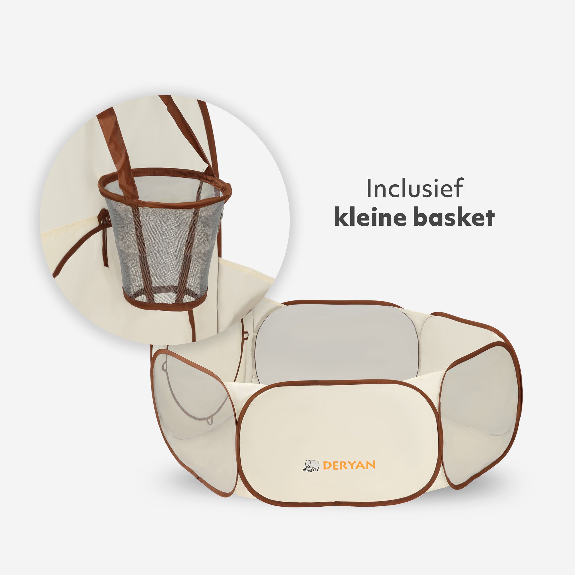 Basketbal Ballenbak Cream/Bruin