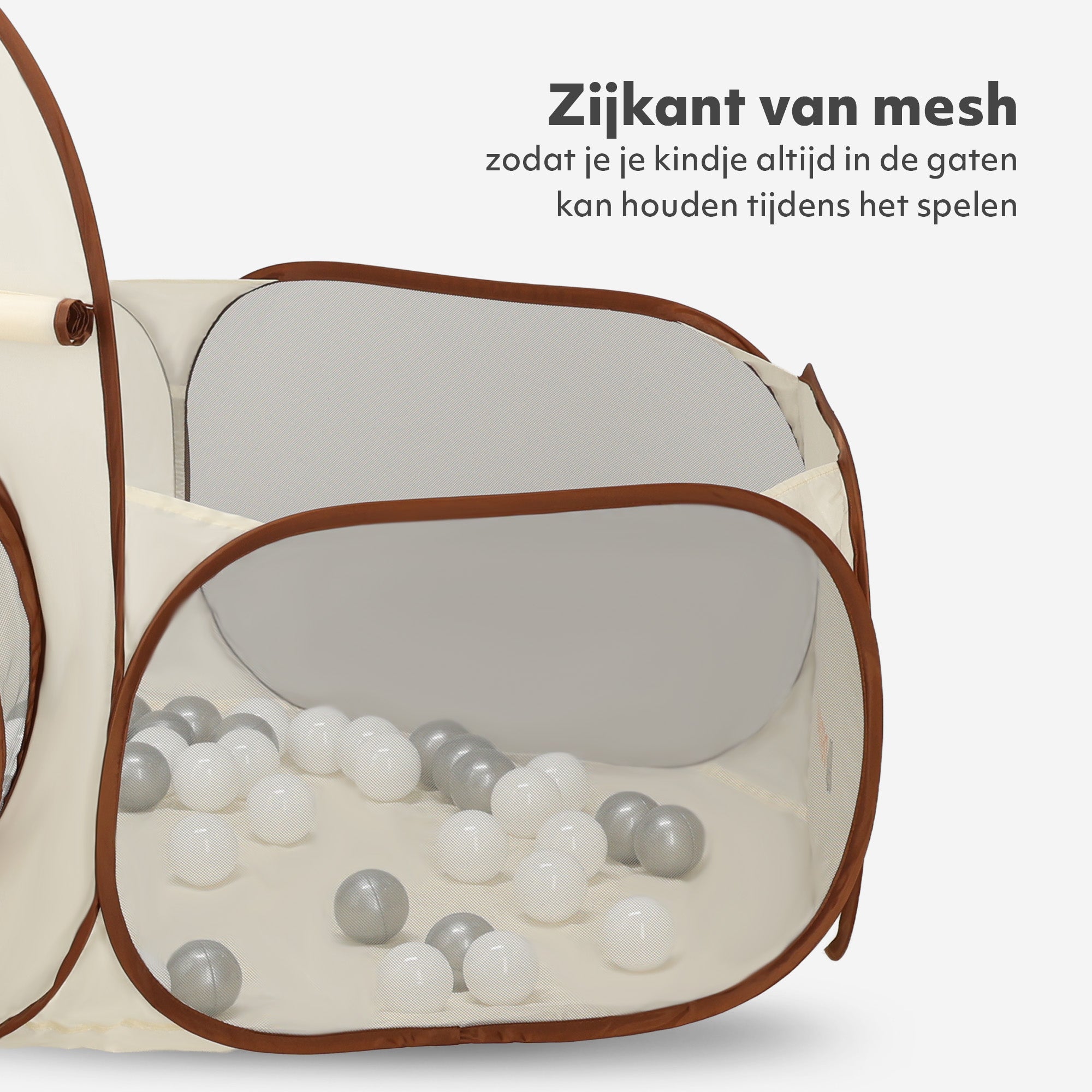 Basketbal Ballenbak Cream/Bruin
