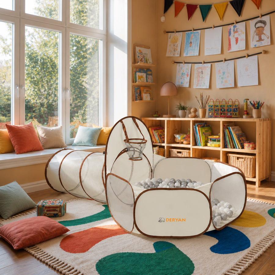 Basketbal Ballenbak Cream/Bruin