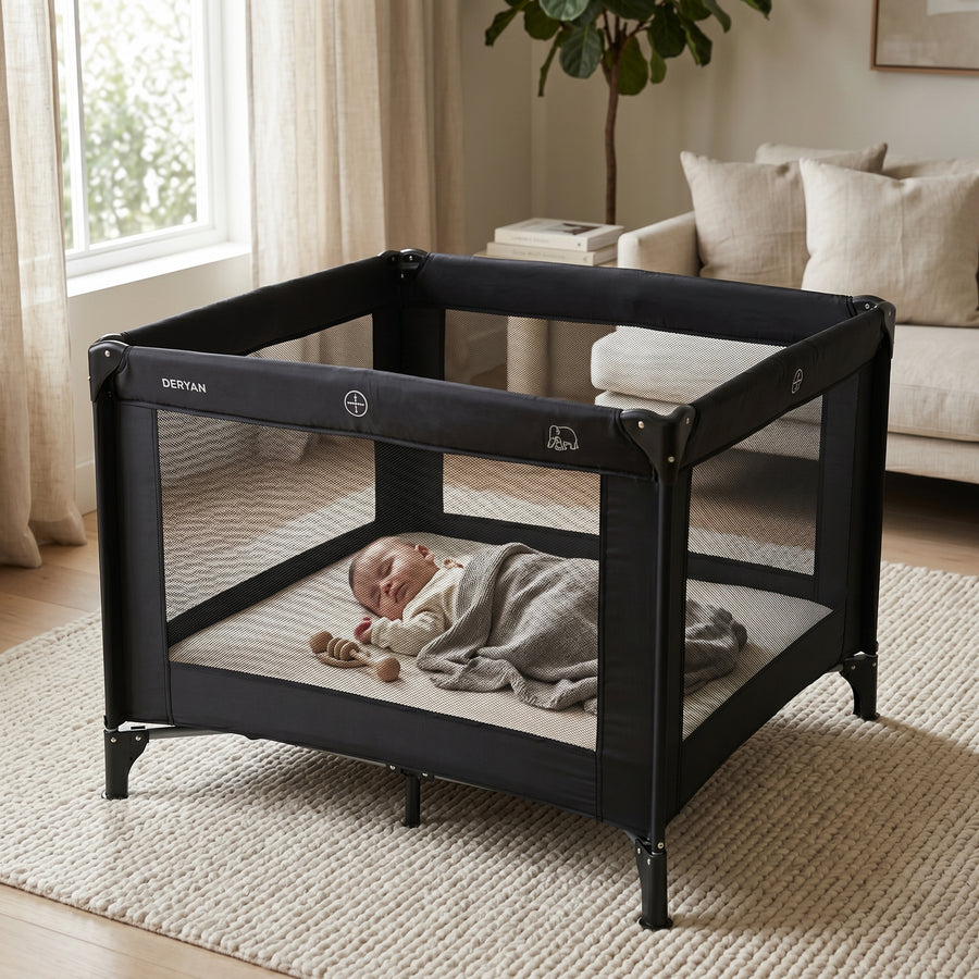 Inklapbare Kinderbox 100x100 cm - Zwart