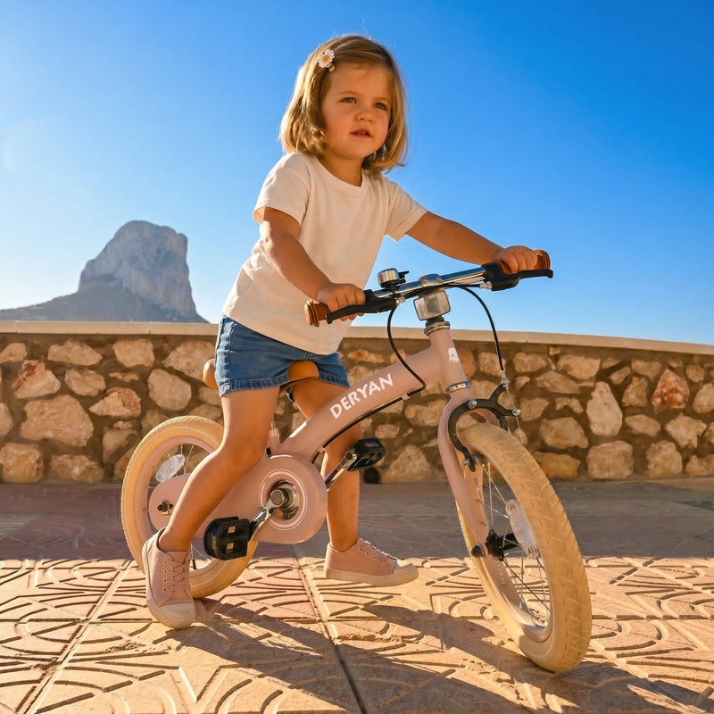 Luxe Kinderfiets 12 inch - 3 in 1 - loopfiets Roze