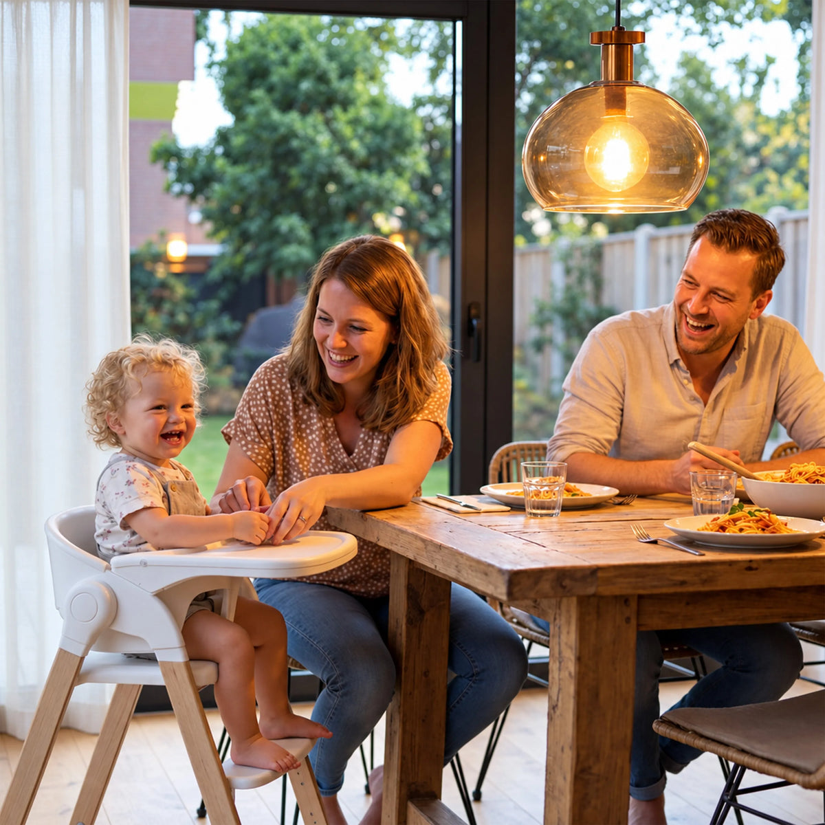 Luxe Meegroeistoel met Babyzitje en Wipstoel Wit / Hout