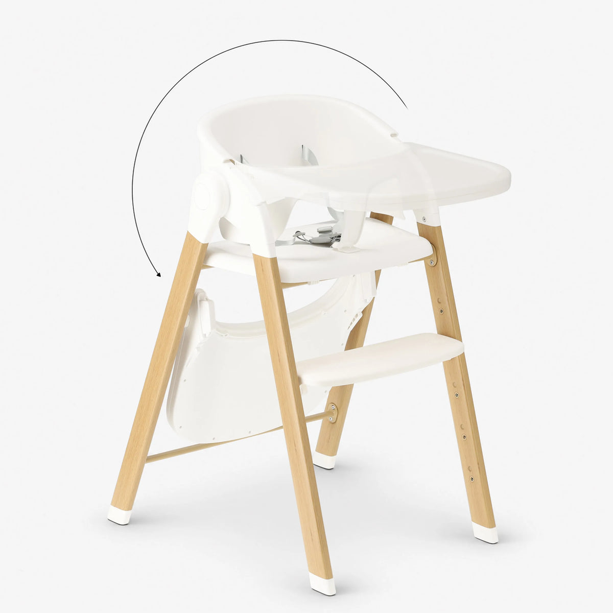 Luxe Meegroeistoel met Babyzitje en Wipstoel Wit / Hout