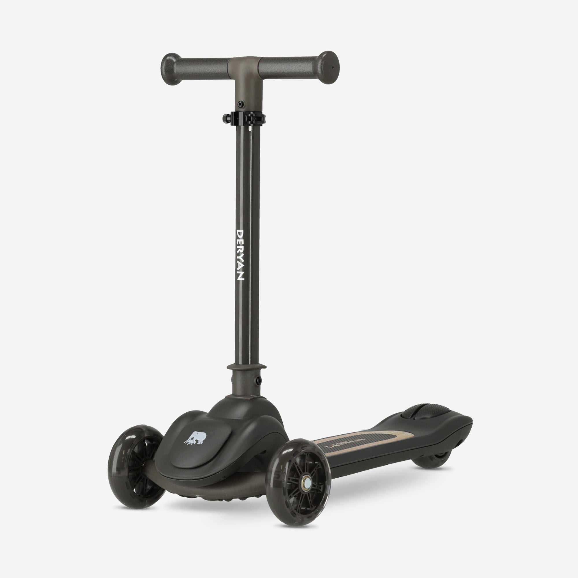 Harvey Kinderstep zwart 3 wielen verstelbaar 65-80 cm met LED-wielen geschikt voor 3+ tot 50 kg
