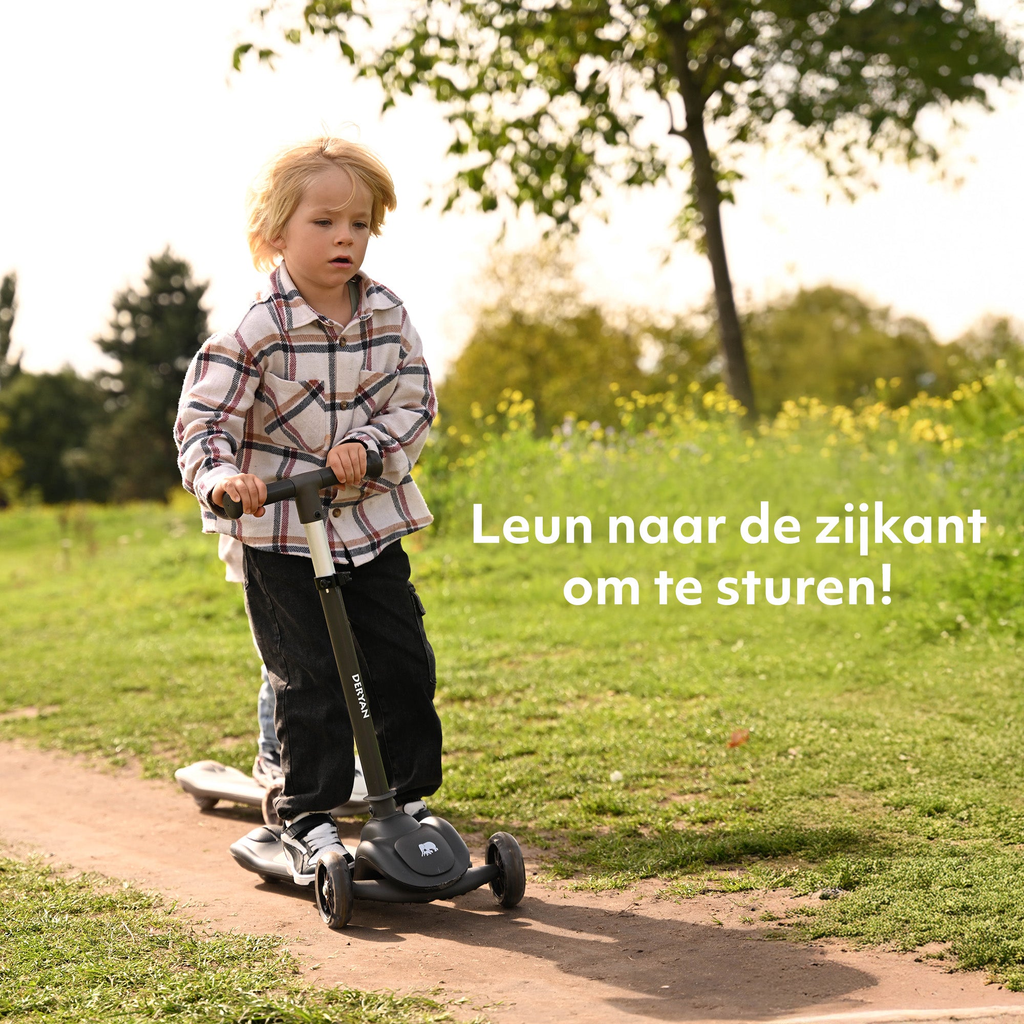Harvey Kinderstep step 3 wielen - leeftijdsgroep 3+ - max 50kg - LED verlichting in de wielen - hoogte verstelbaar 65-70-75-80 cm - Zwart
