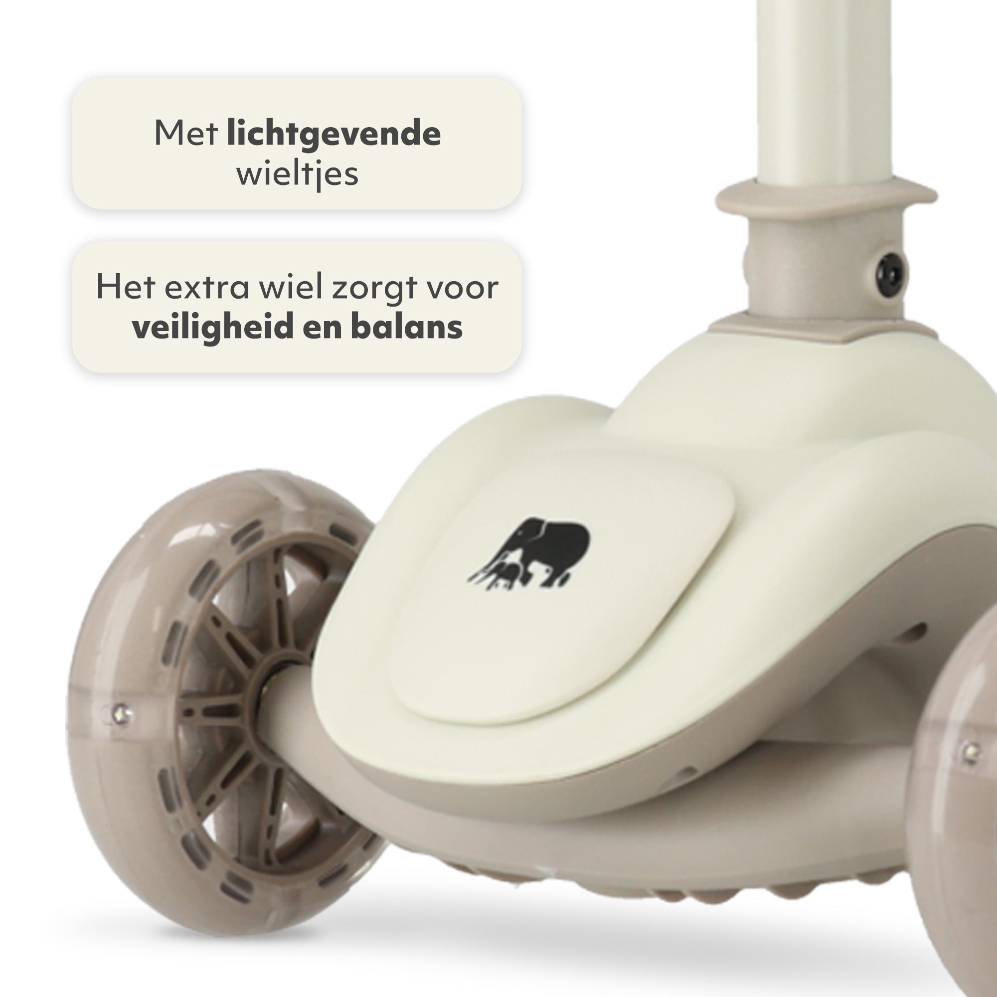 Harvey Kinderstep step 3 wielen - leeftijdsgroep 3+ - max 50kg - LED verlichting in de wielen - hoogte verstelbaar 65-70-75-80 cm - Grijs