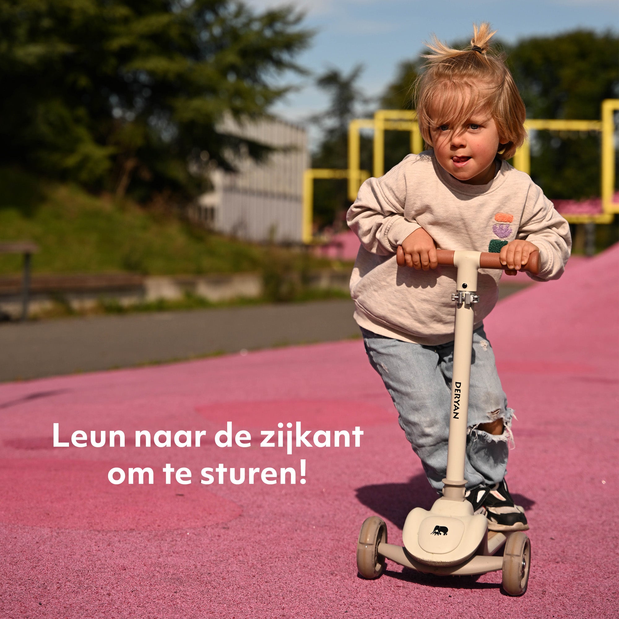 Harvey Kinderstep step 3 wielen - leeftijdsgroep 3+ - max 50kg - LED verlichting in de wielen - hoogte verstelbaar 65-70-75-80 cm - Grijs