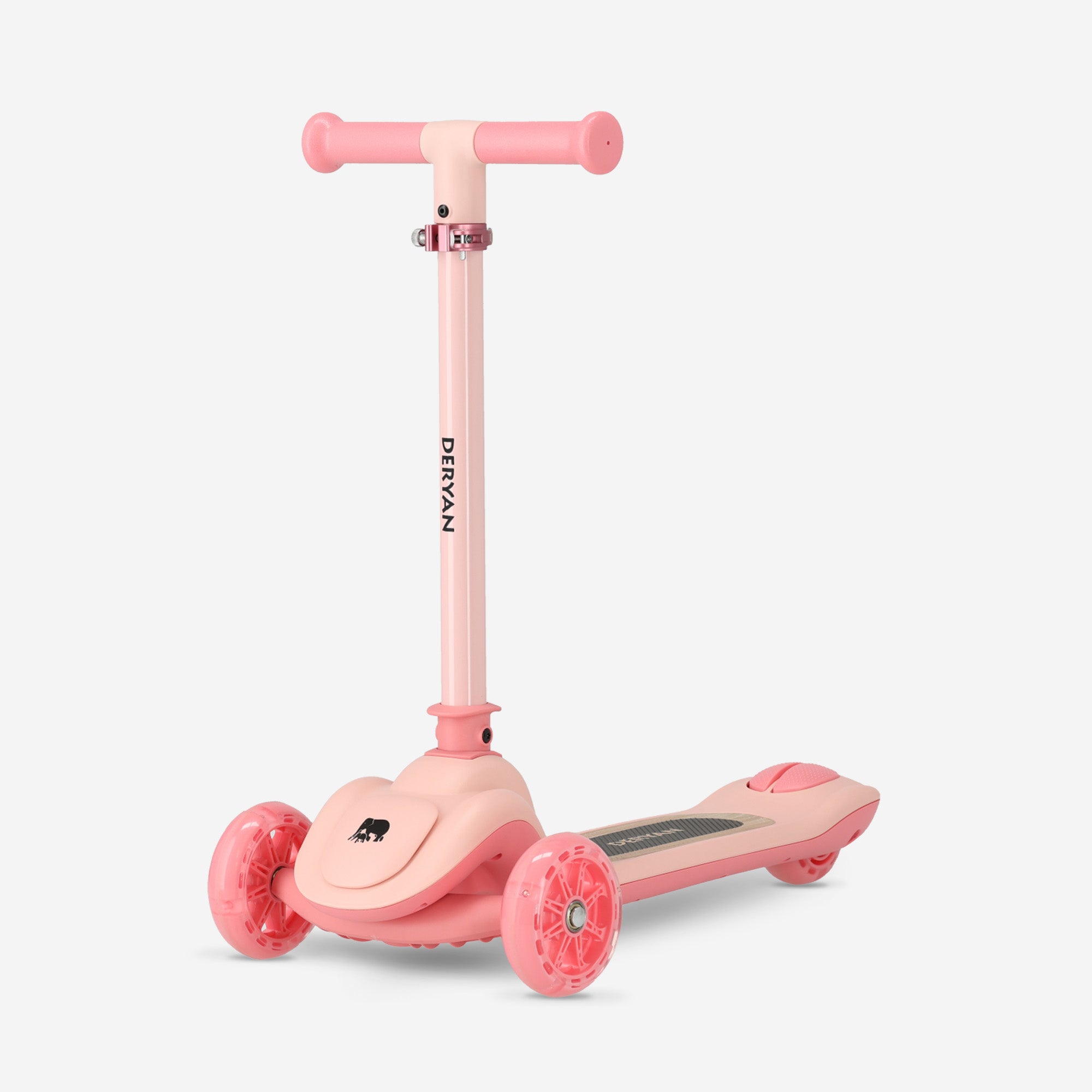 Harvey Kinderstep step 3 wielen - leeftijdsgroep 3+ - max 50kg - LED verlichting in de wielen - hoogte verstelbaar 65-70-75-80 cm - Roze