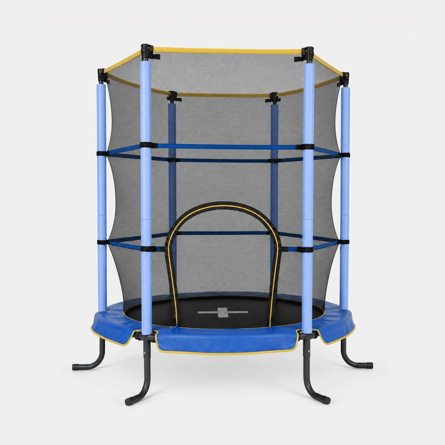 Indoor Kindertrampoline 140cm - Met Veiligheidsnet - Blauw