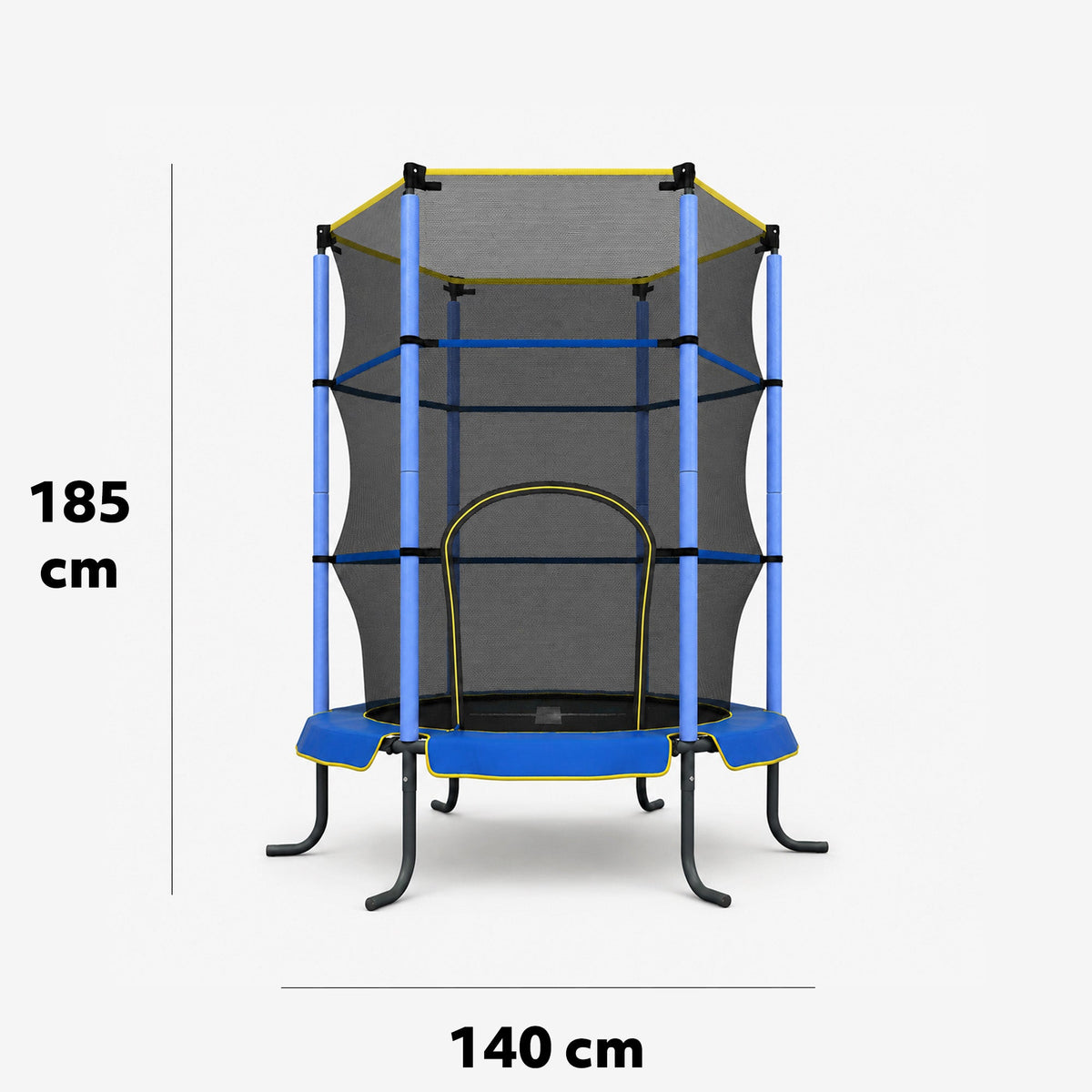 Indoor Kindertrampoline 140cm - Met Veiligheidsnet - Blauw
