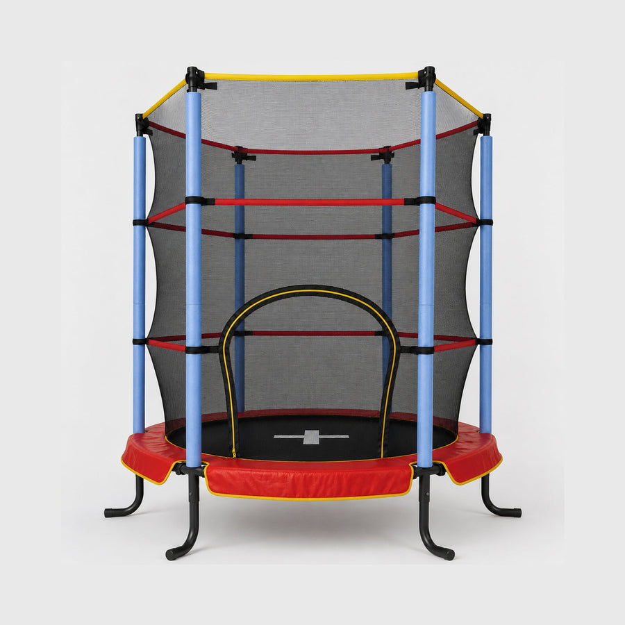 Indoor Kindertrampoline 140cm - Met Veiligheidsnet - Rood