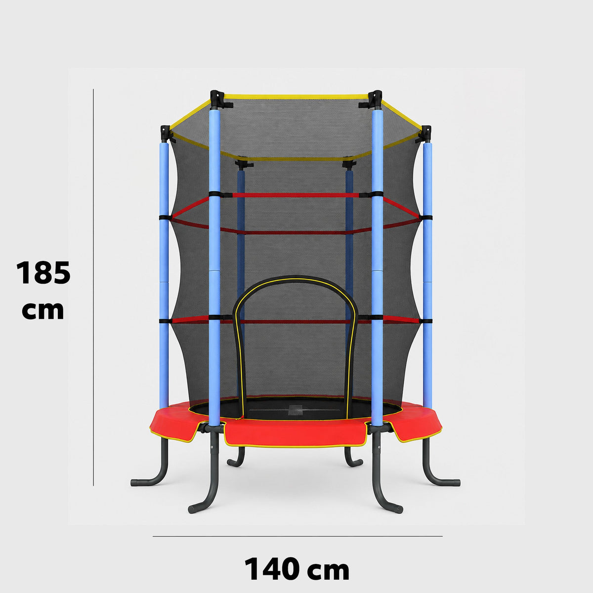 Indoor Kindertrampoline 140cm - Met Veiligheidsnet - Rood