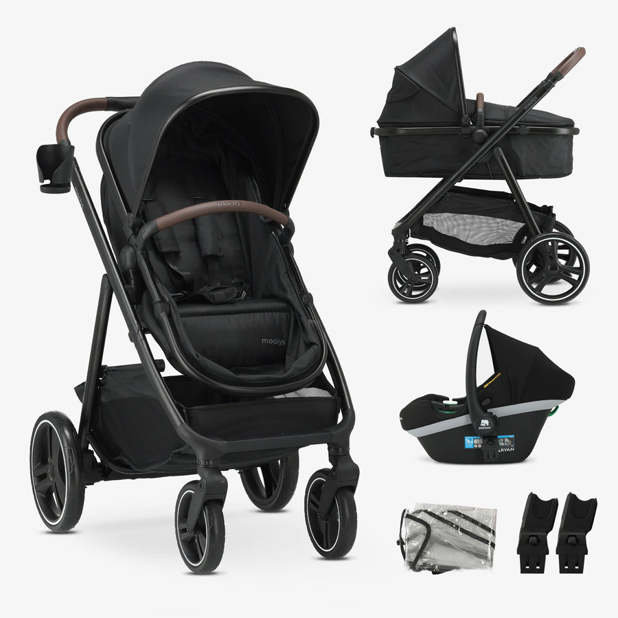 Mooiys Luca Kinderwagen 3in1 - Multi functionele Kinderwagen - inclusief autostoel - Zwart