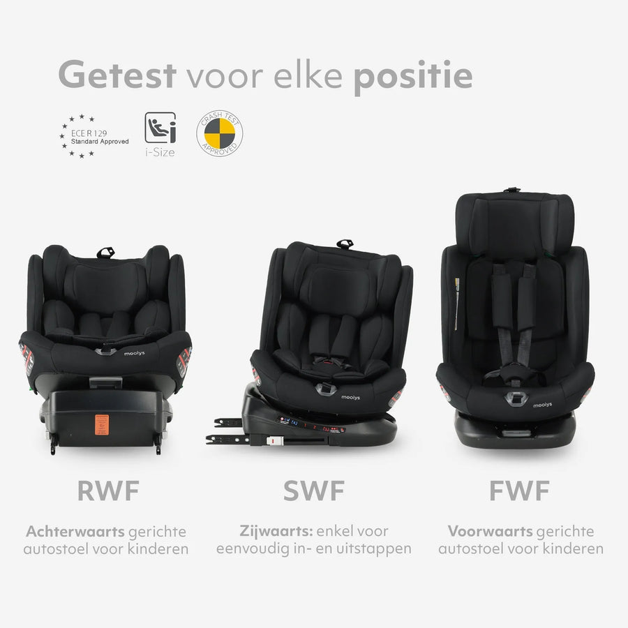 Kaya Luxe Autostoel I-Size - 360° Draaibaar - Isofix - Zwart