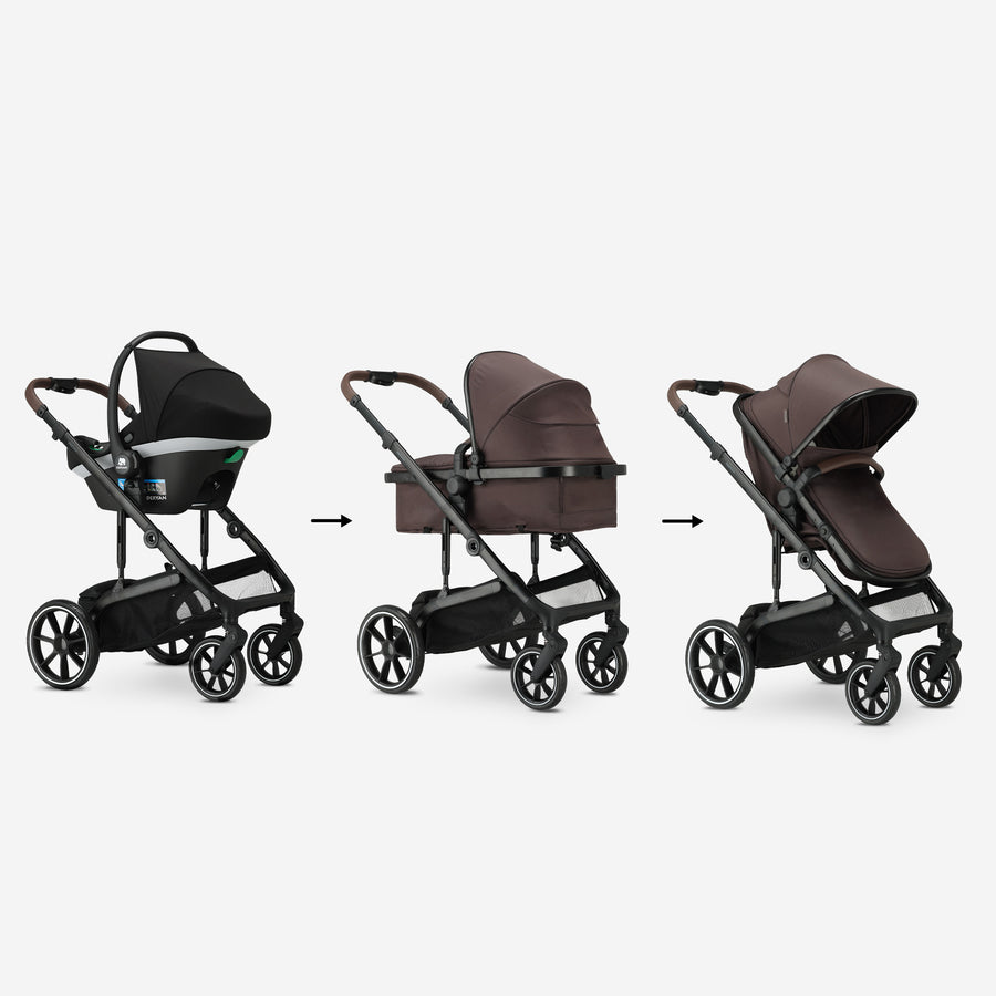 Noa 3-in-1 Kinderwagen Chocolate Brown