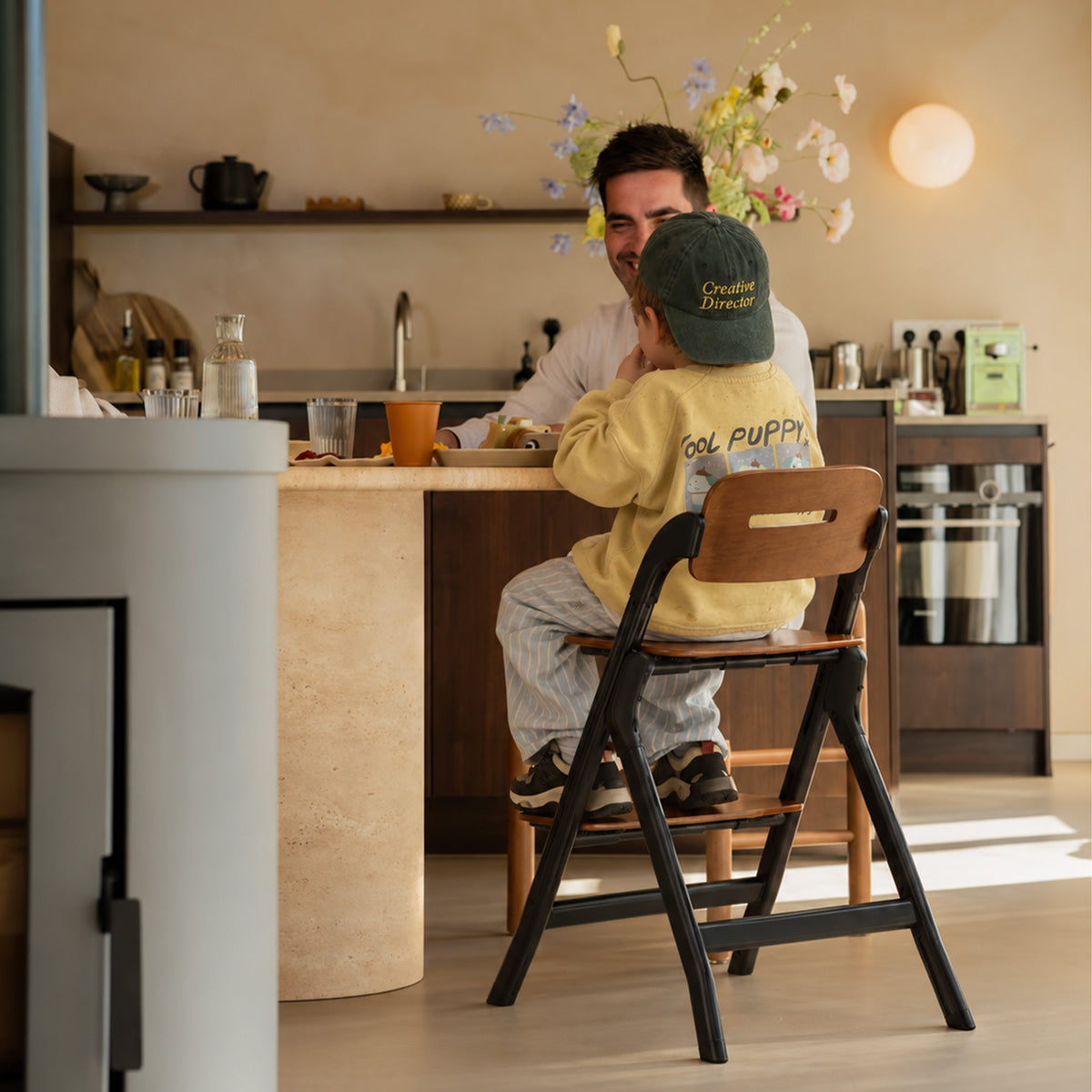 Oak Meegroeistoel met Babyzitje - Zwart