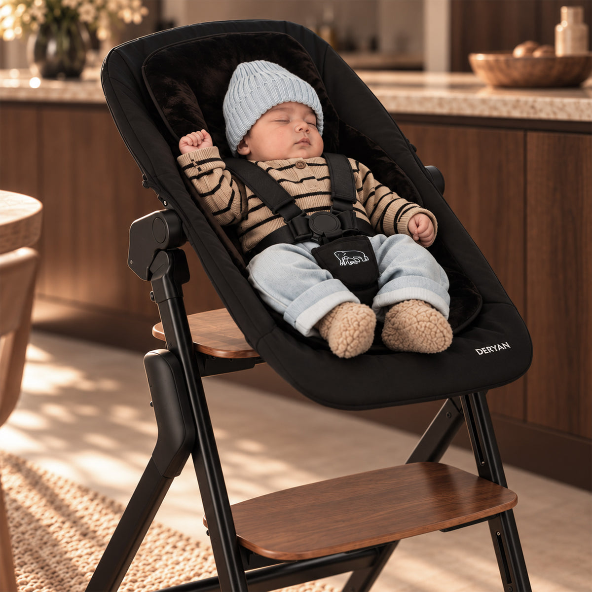 Oak Meegroeistoel met Babyzitje - Zwart
