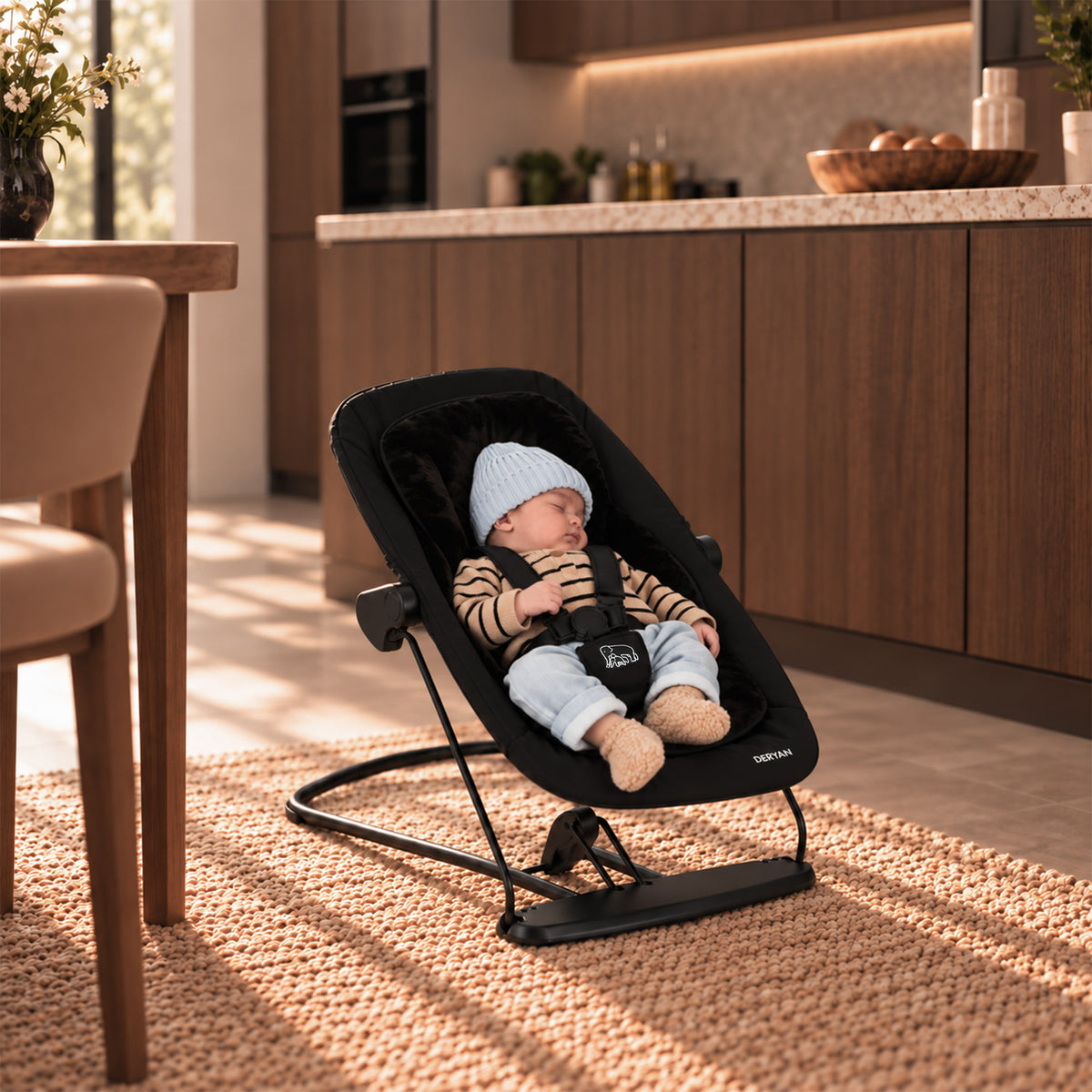 Oak Meegroeistoel met Babyzitje - Zwart