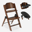 Odin houten meegroeistoel met bouncer in Warm Brown en Zwart met afneembaar eetblad
