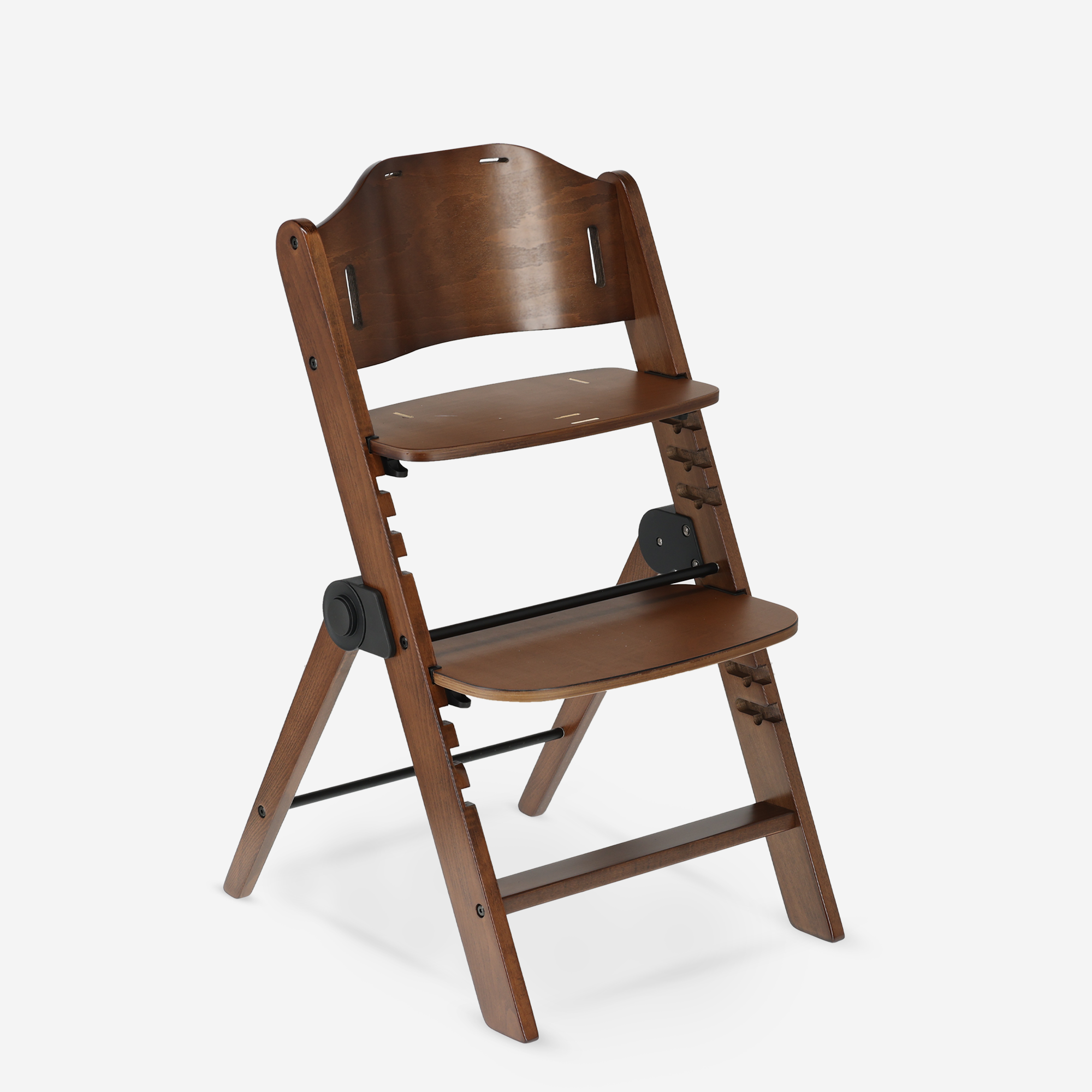 Odin Luxe Houten Meegroeistoel Kinderstoel met Bouncer - Inclusief Eetblad - Verstelbare Kinderstoel - Warm Brown /Zwart
