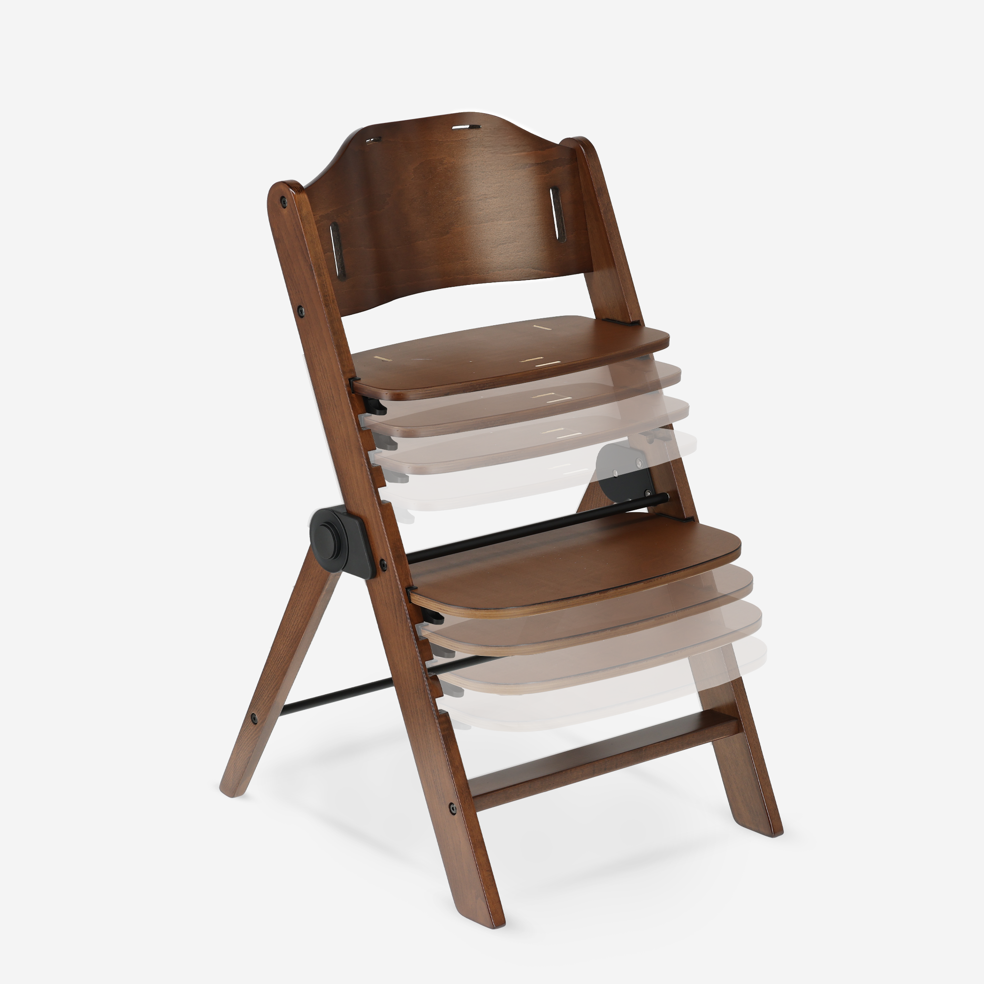 Odin Luxe Houten Meegroeistoel Kinderstoel met Bouncer - Inclusief Eetblad - Verstelbare Kinderstoel - Warm Brown /Zwart