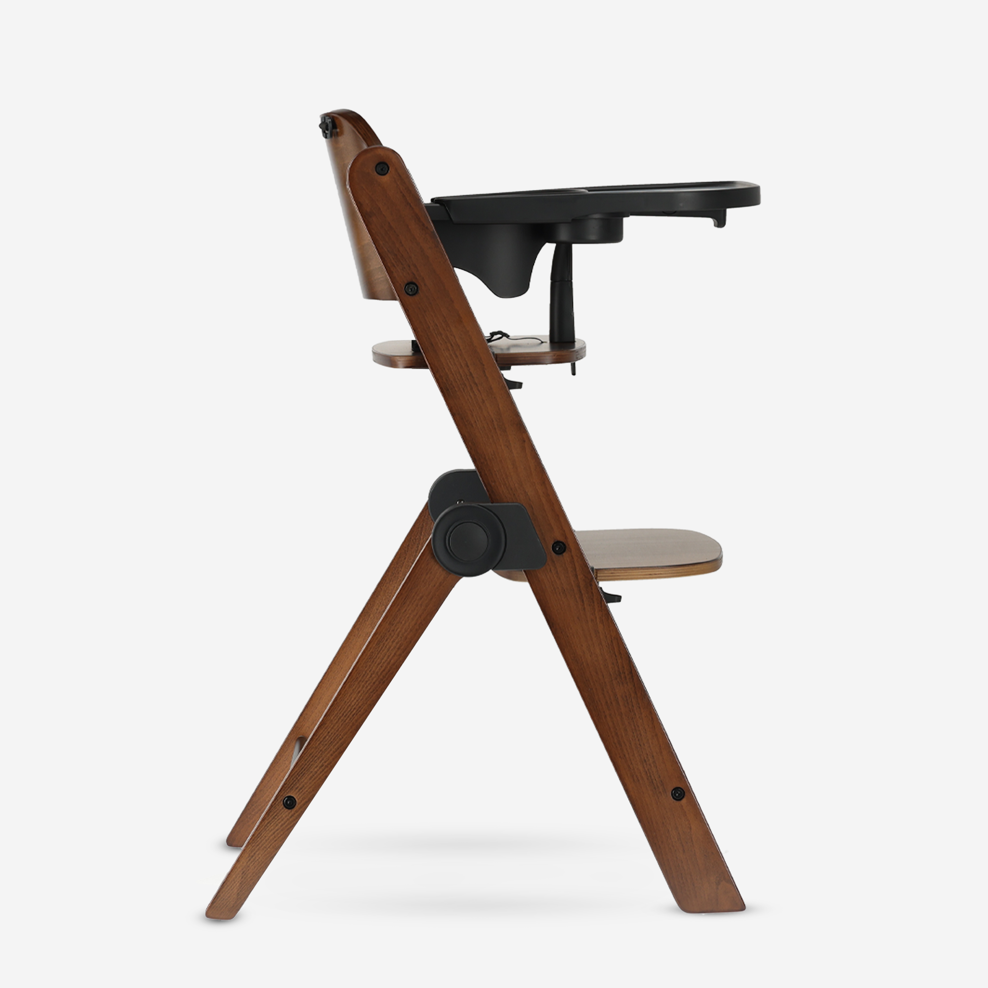 Odin Luxe Houten Meegroeistoel Kinderstoel met Bouncer - Inclusief Eetblad - Verstelbare Kinderstoel - Warm Brown /Zwart