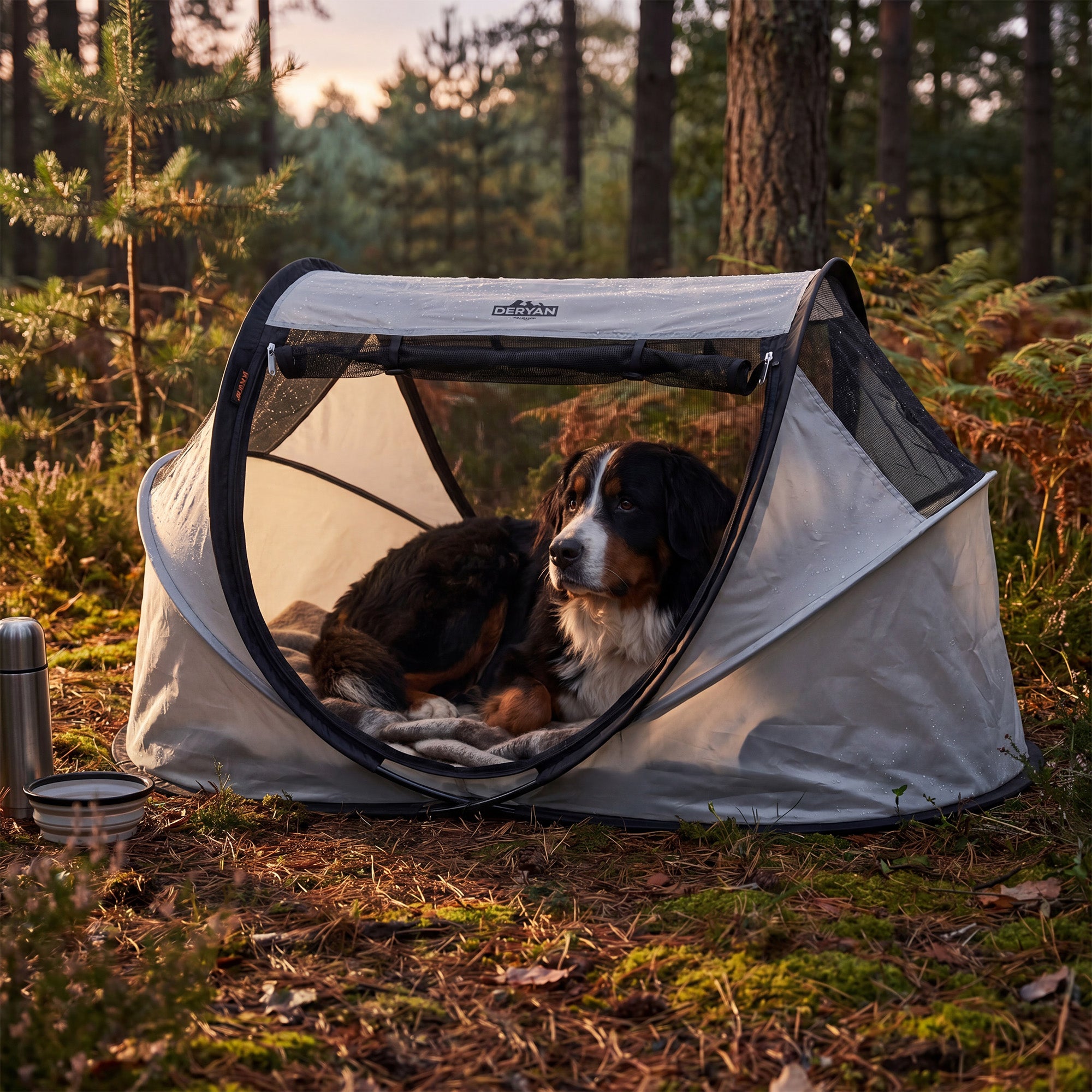 Deryan Dogs & Cats - Luxe Pop-Up Pet Travel-Cot - Hondenren - Pop-up systeem - Opvouwbare bench - Extra dik gaas - Large