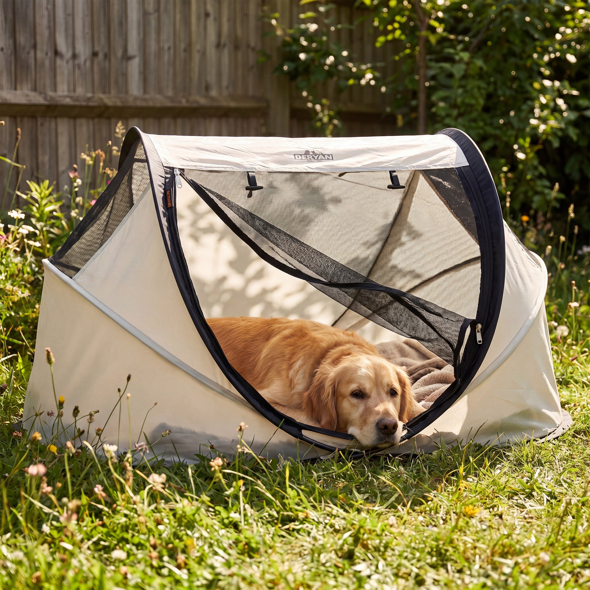 Deryan Dogs & Cats - Luxe Pop-Up Pet Travel-Cot - Hondenren - Pop-up systeem - Opvouwbare bench - Extra dik gaas - Large
