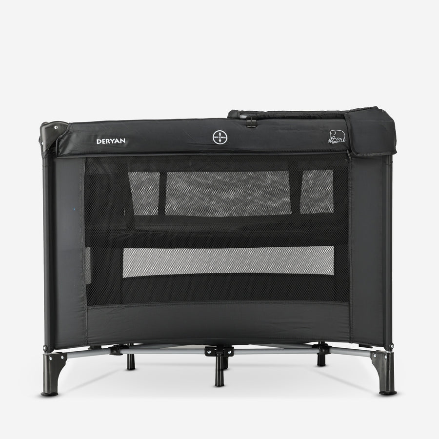 Inklapbare Kinderbox 100x100 cm met Bodemverhoger - Zwart