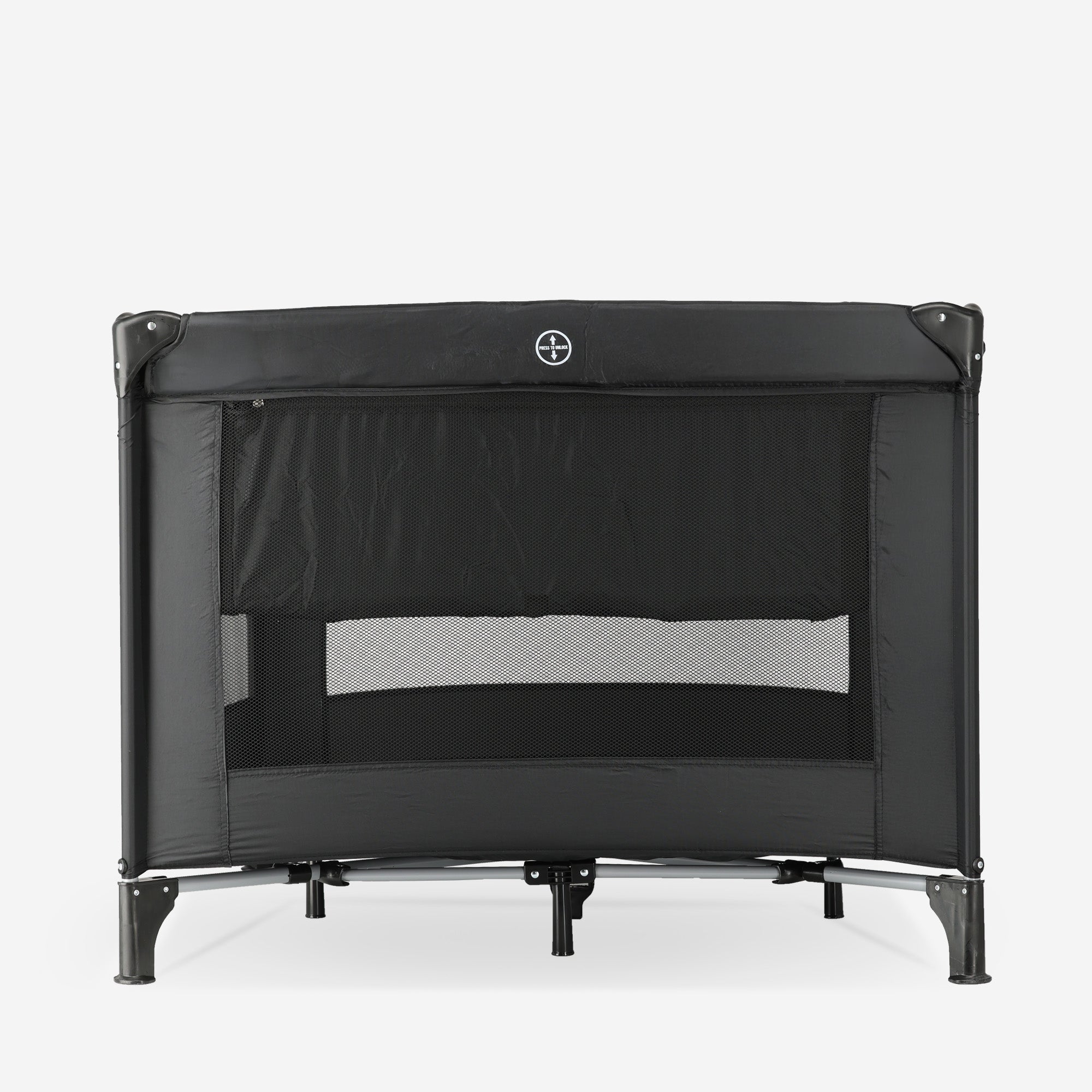 Inklapbare Kinderbox 100x100 cm - Met Verschoonblad en Bodemverhoger - Zwart