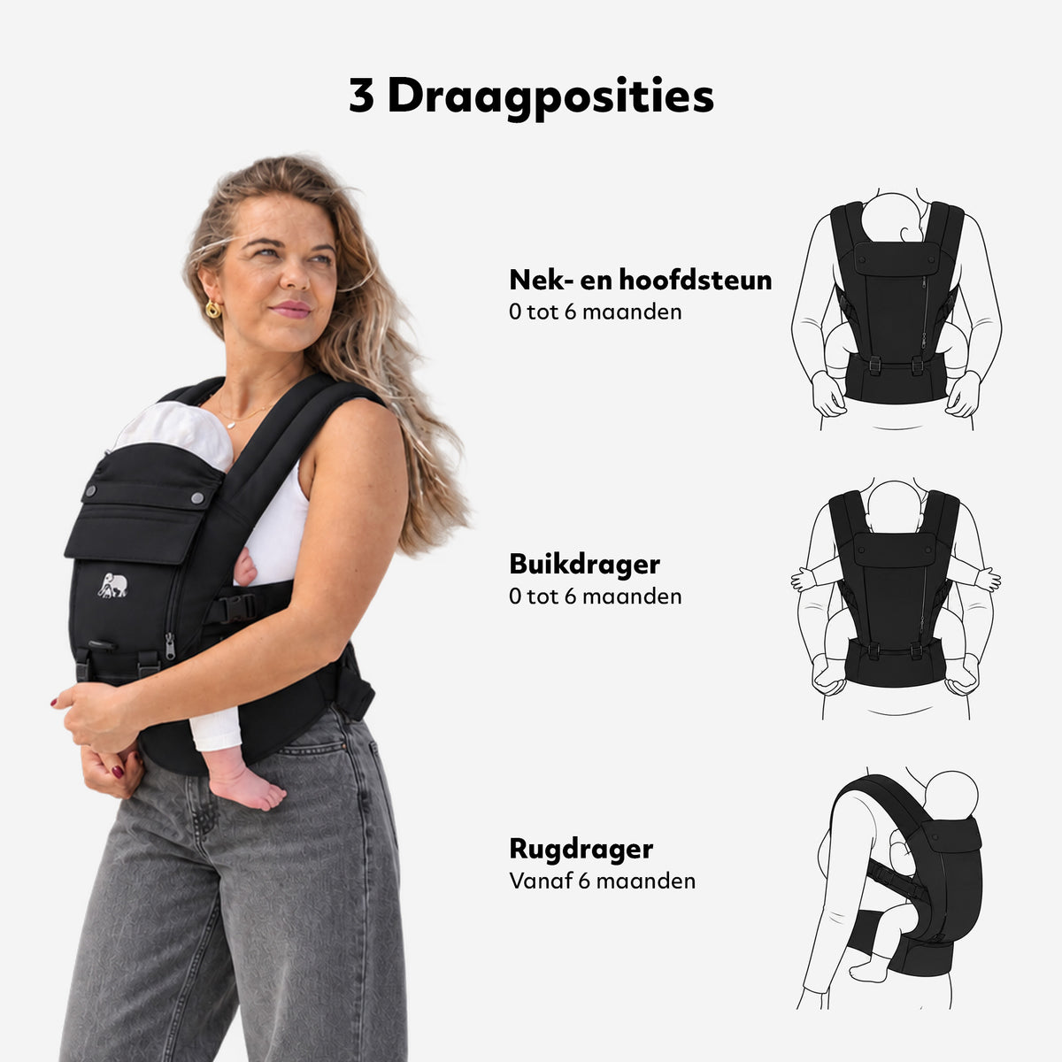 Pack Luxe draagzak zwart