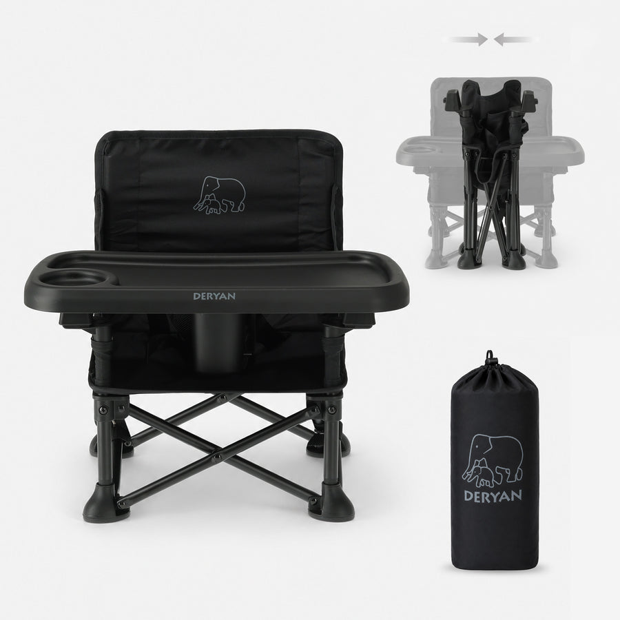 Pop 'N Sit Mini Kinderstoel - Opvouwbare stoelverhoger - Zwart