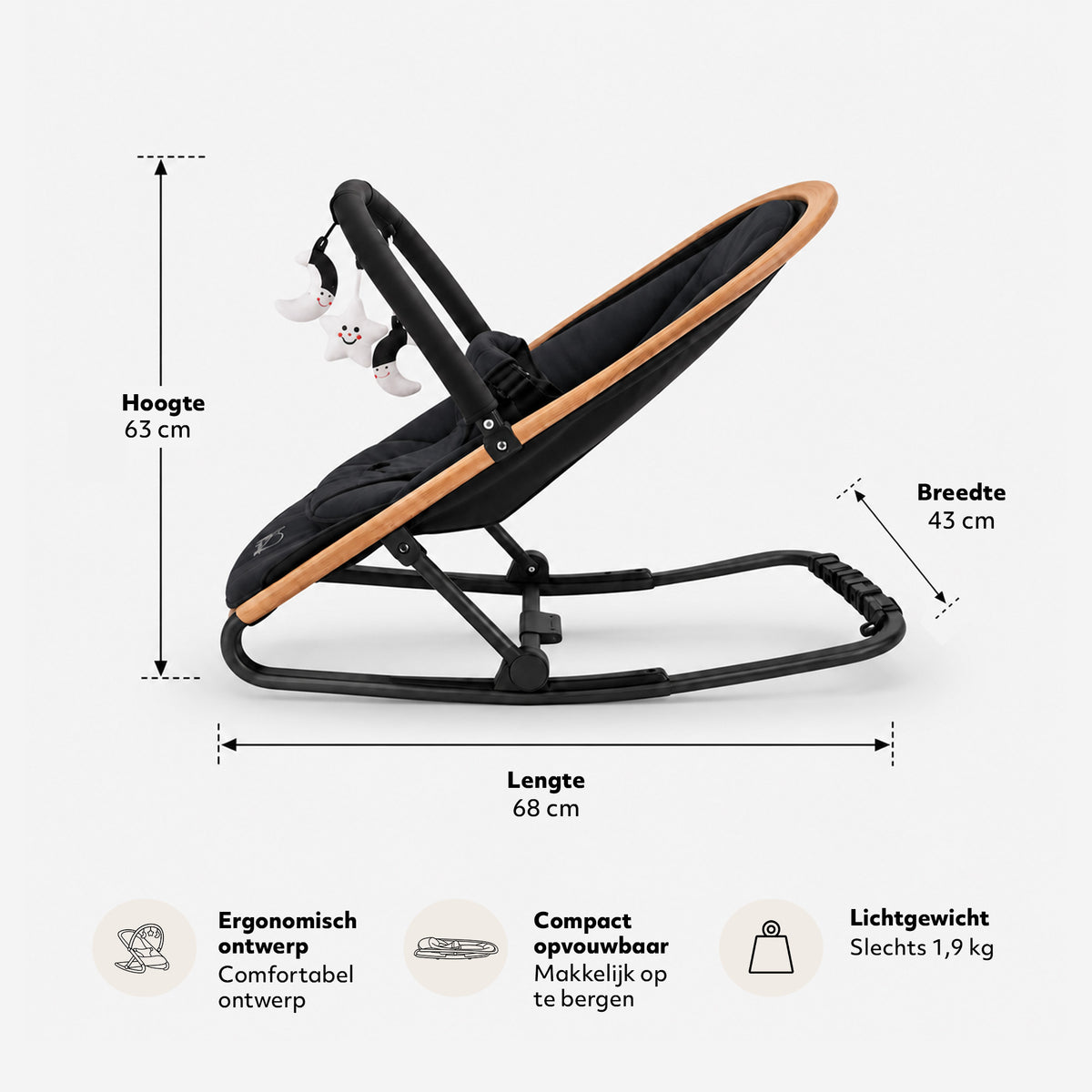 Vippestol Rocker Sort