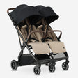 Rolo DuoBuggy X2 V2 Nougat duo buggy met twee zitplaatsen naast elkaar verstelbare gordels en compact vouwsysteem