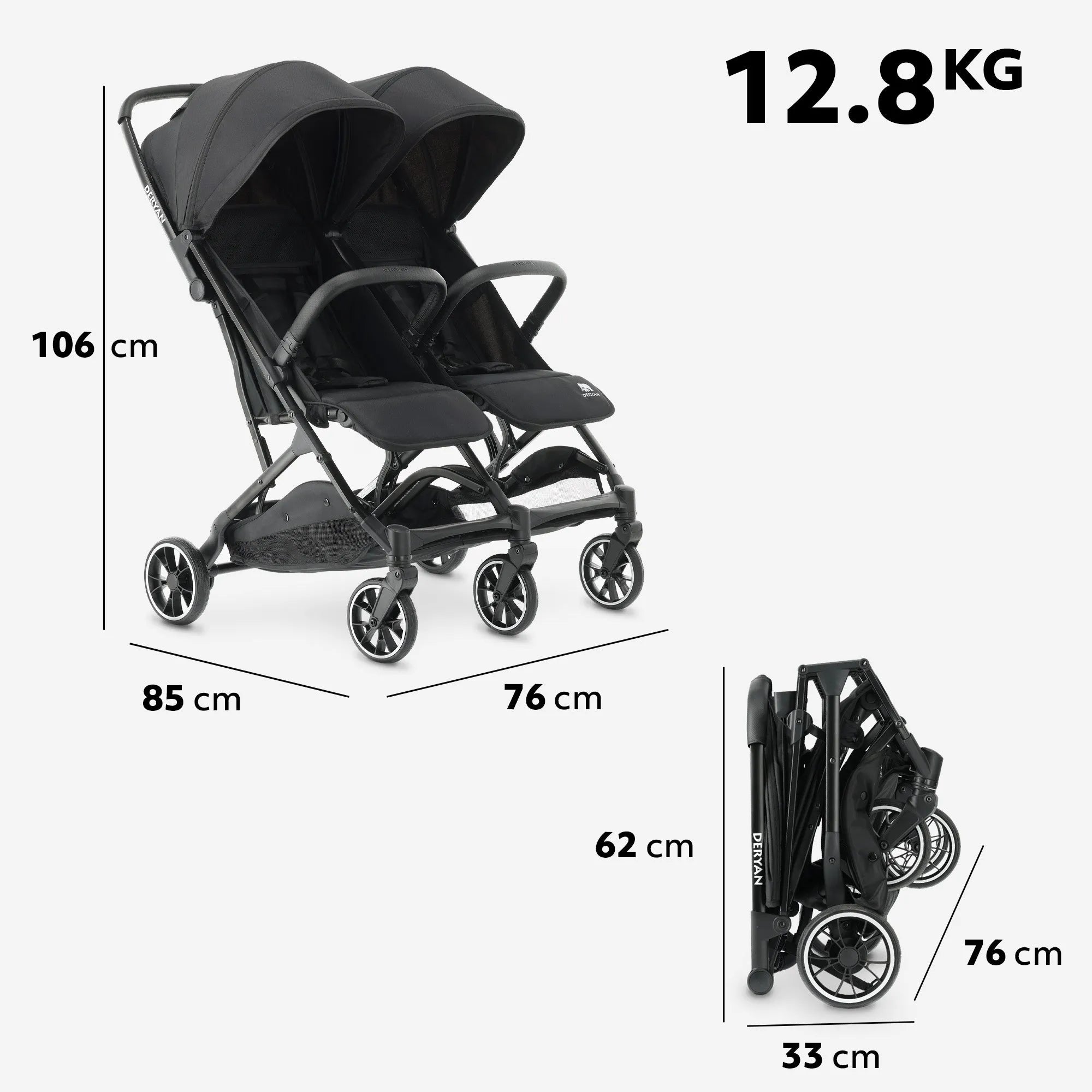 Rolo X2 Duo Buggy Zwart