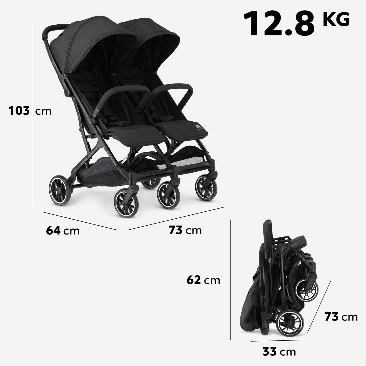 Rolo X2 Duo Buggy Zwart