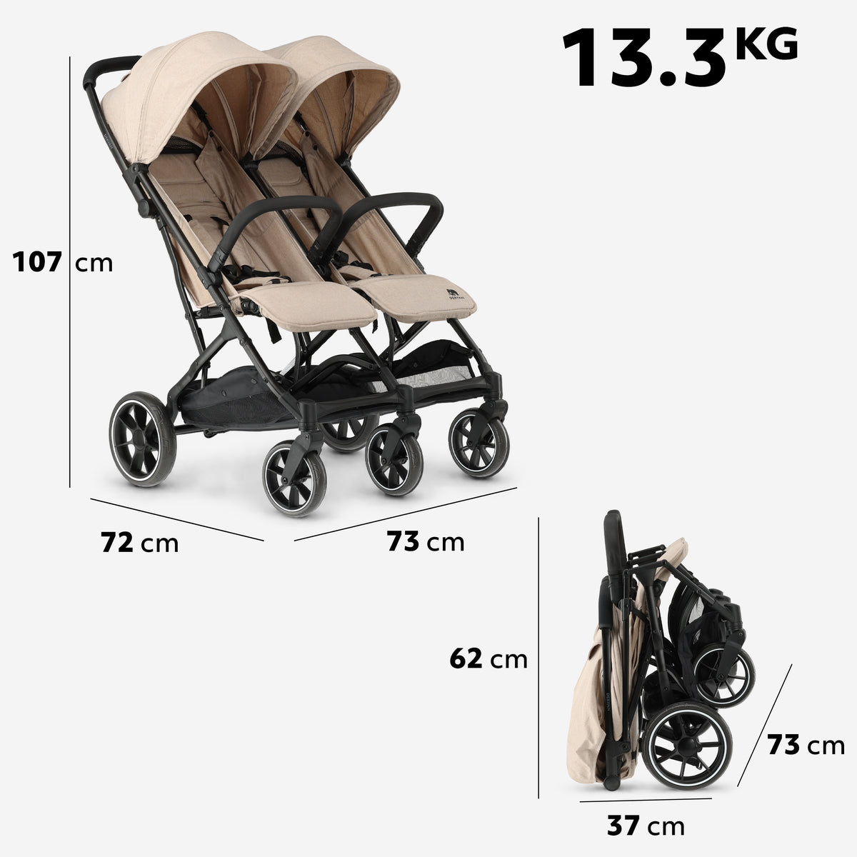 Rolo DuoBuggy X2 XL Nougat (Sand)