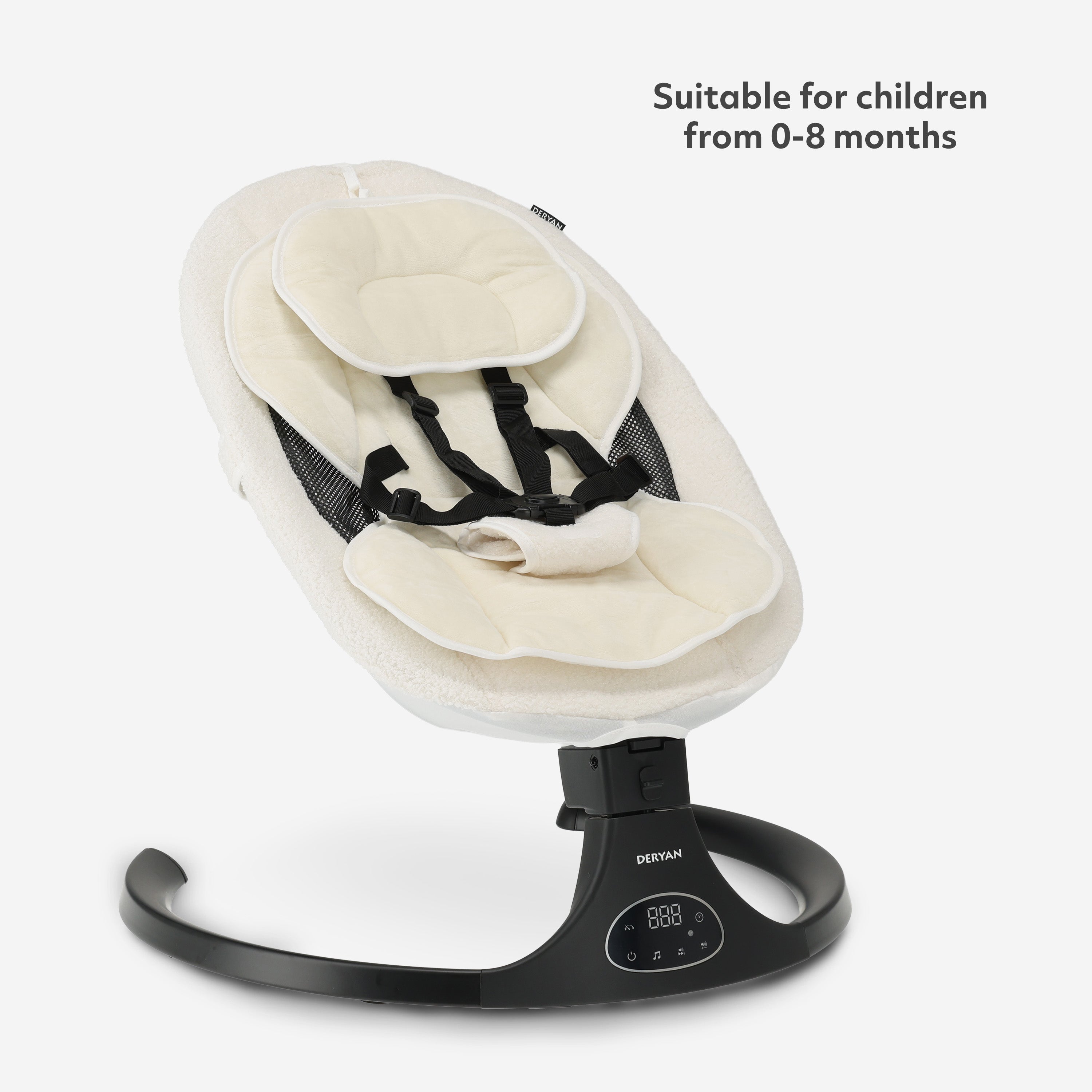 Elektrische Wipstoel - Baby Schommelstoel - Teddy Wit