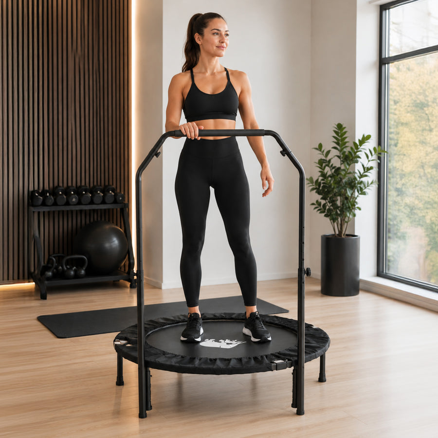 Opvouwbare Fitness Trampoline 100 cm met Handvat - Zwart
