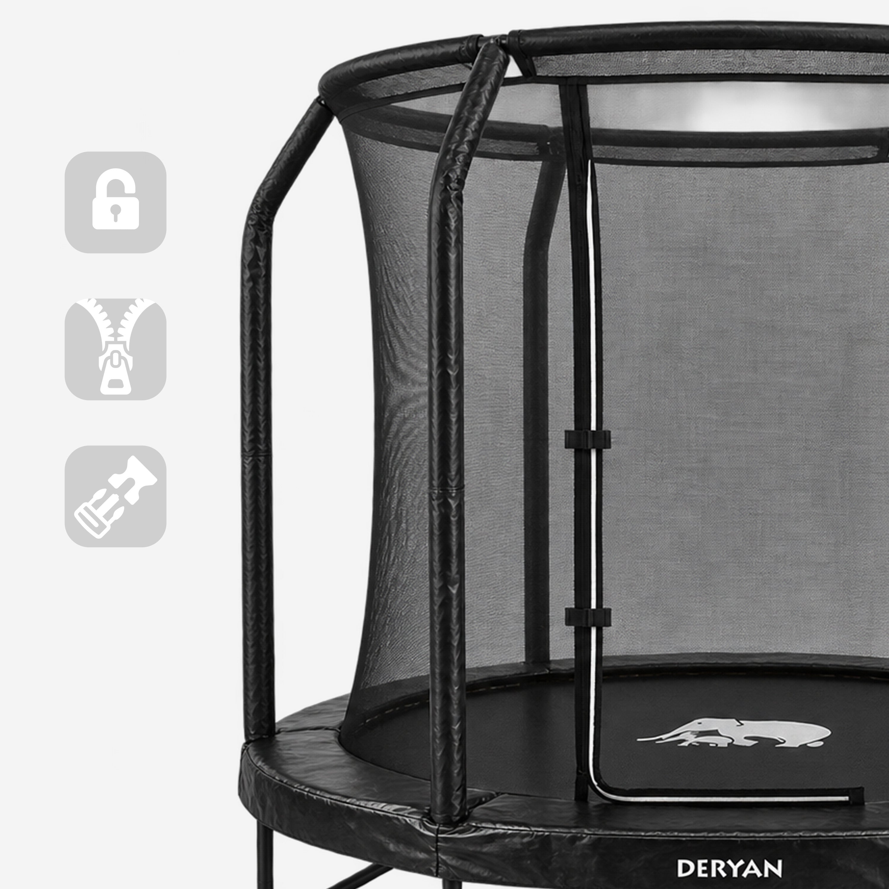 Kindertrampoline 183 cm met Veiligheidsnet en Ladder - Zwart