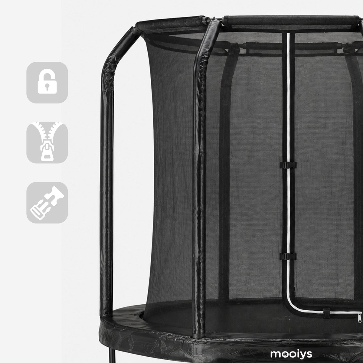 Kindertrampoline 244 cm met Veiligheidsnet en Ladder - Zwart