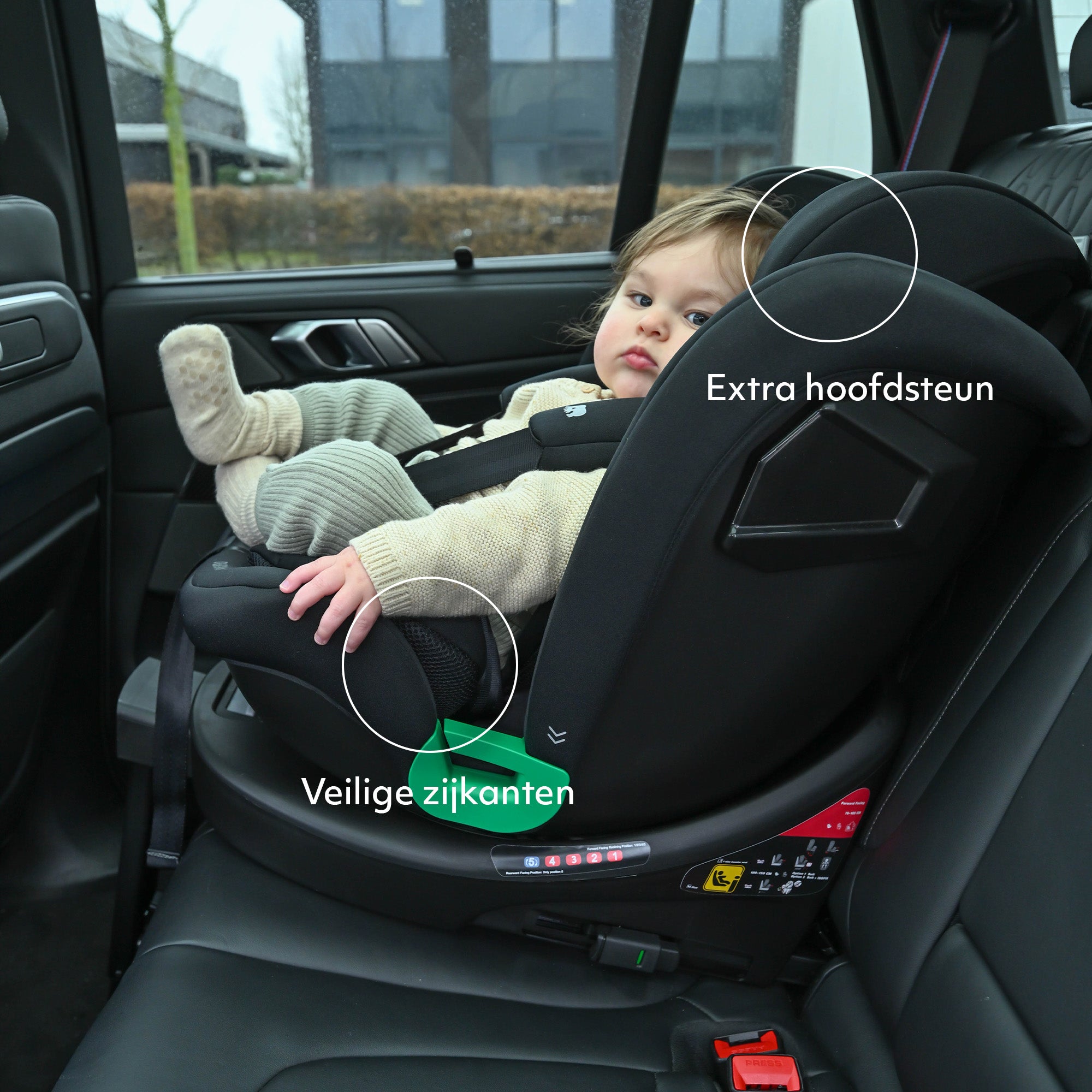 Chase Luxe i-Size Autostoel - 0-36kg - Isofix steunpoot - 360 draaibaar - Zwart
